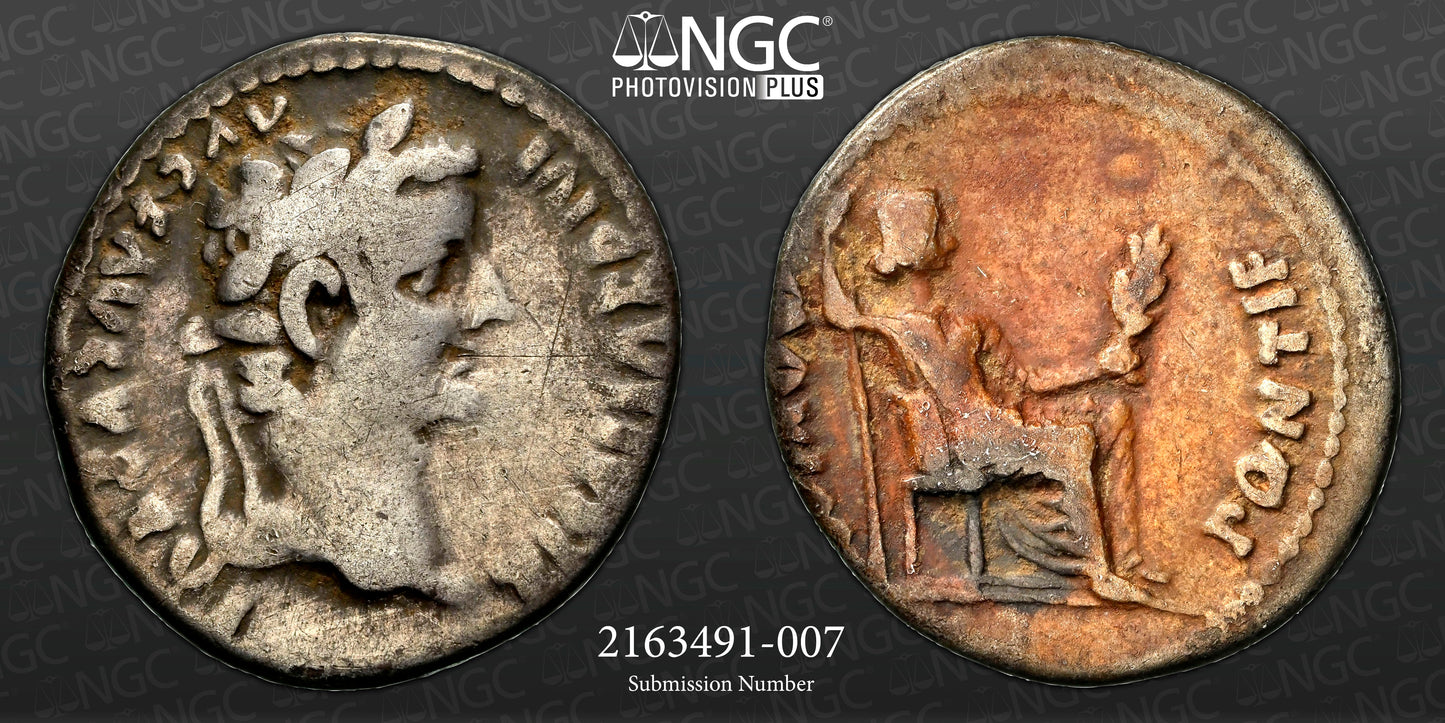 Roman Empire - Tiberius - Silver Denarius - NGC VG - RIC:26