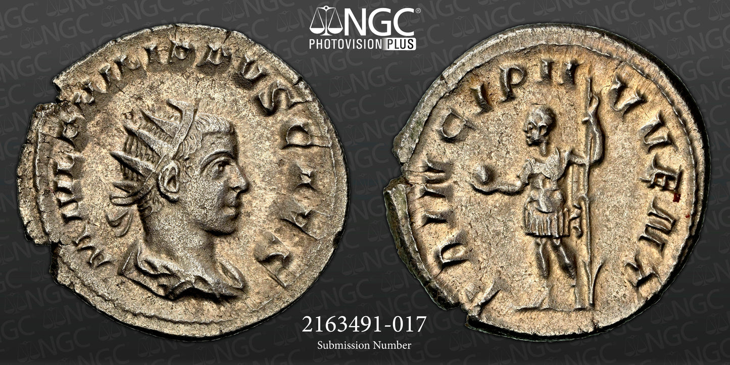 Roman Empire - Philip II - Silver Double-Denarius - NGC Ch AU - RIC:218