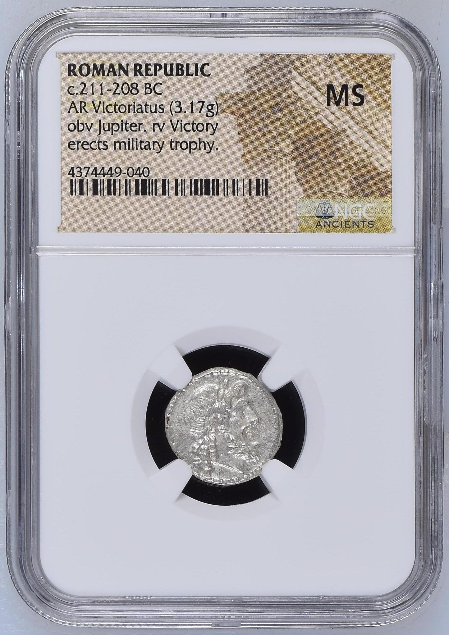 Roman Republic - Anonymous - Silver Victoriatus - NGC MS - Crawf:95/1a
