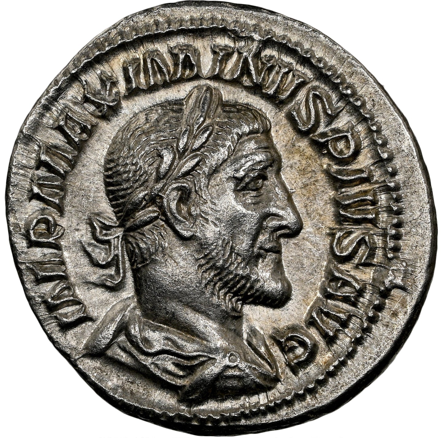 Roman Empire - Maximinus I - Silver Denarius - NGC Ch AU - RIC:3