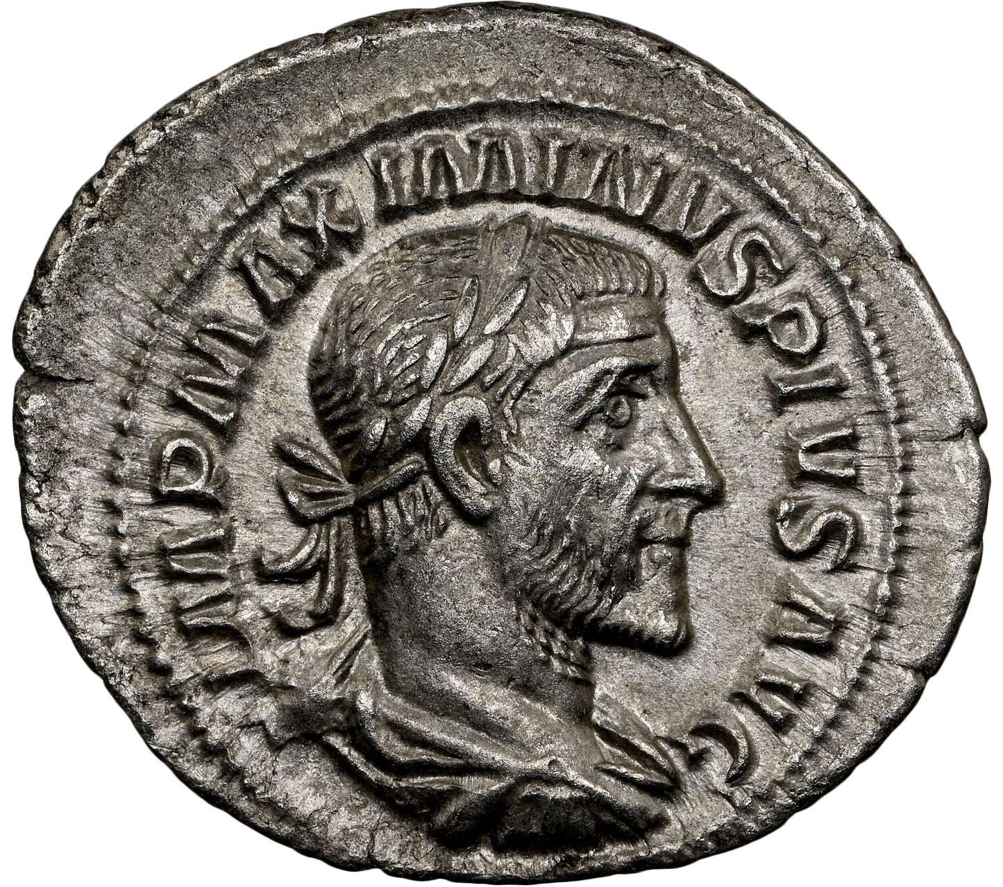 Roman Empire - Maximinus I - Silver Denarius - NGC AU