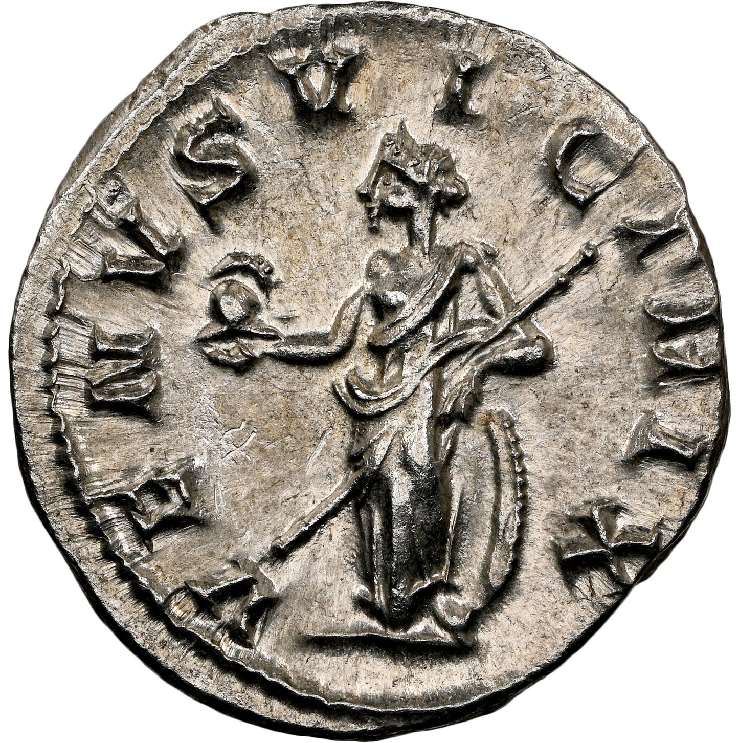 Roman Empire - Gordian III - Silver Denarius - NGC Ch AU