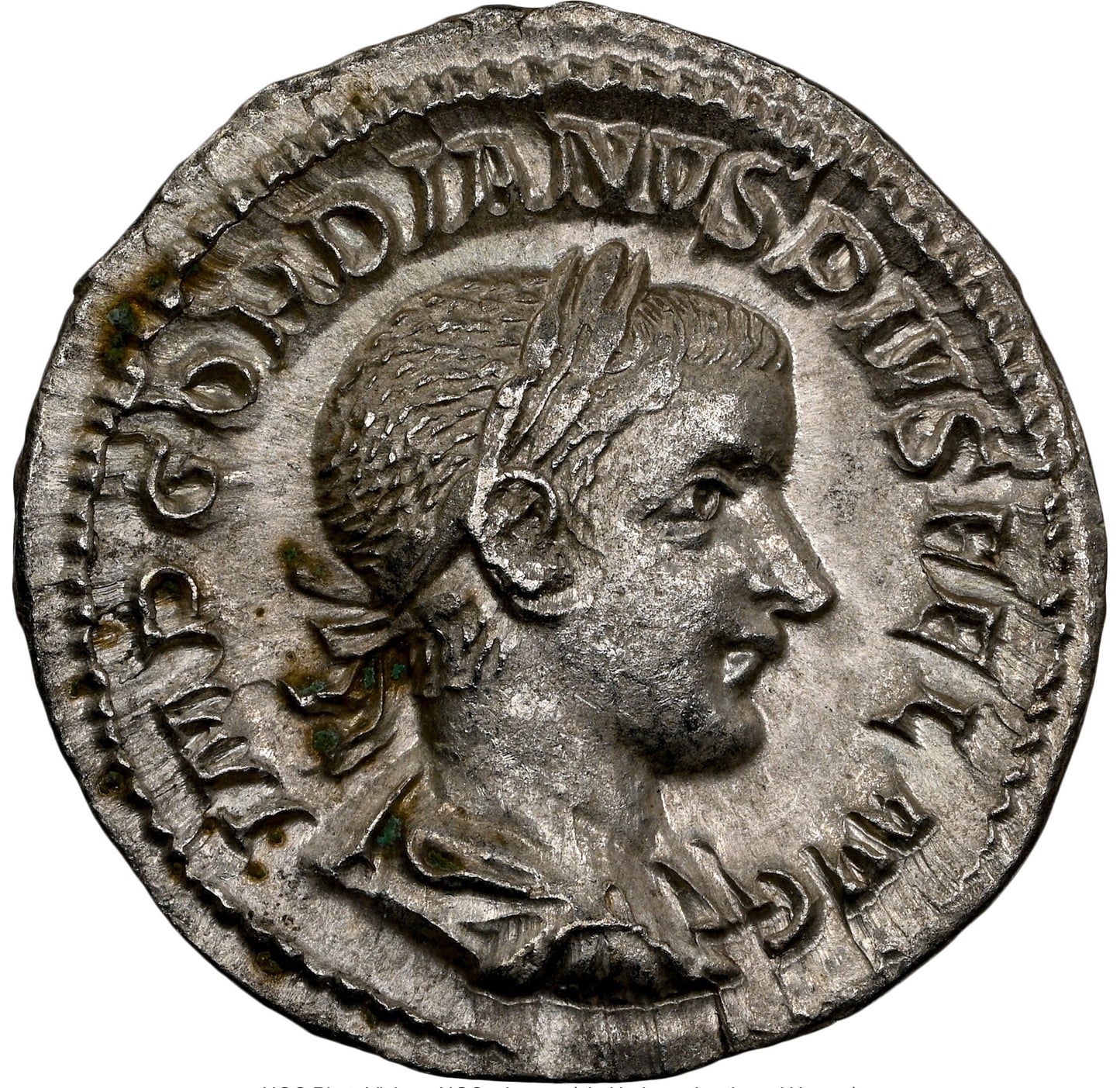 Roman Empire - Gordian III - Silver Denarius - NGC Ch AU