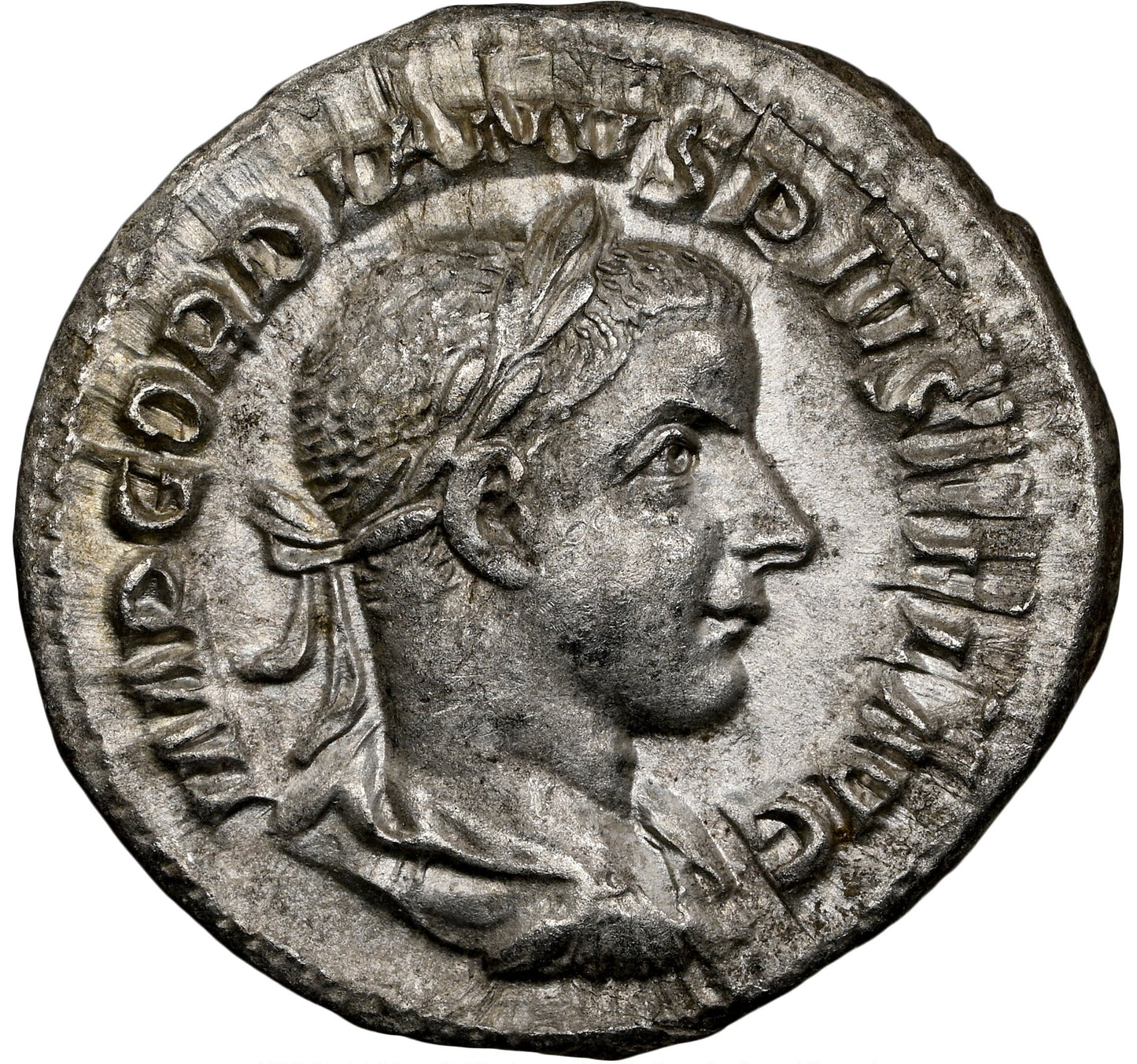 Roman Empire - Gordian III - Silver Denarius - NGC Ch AU