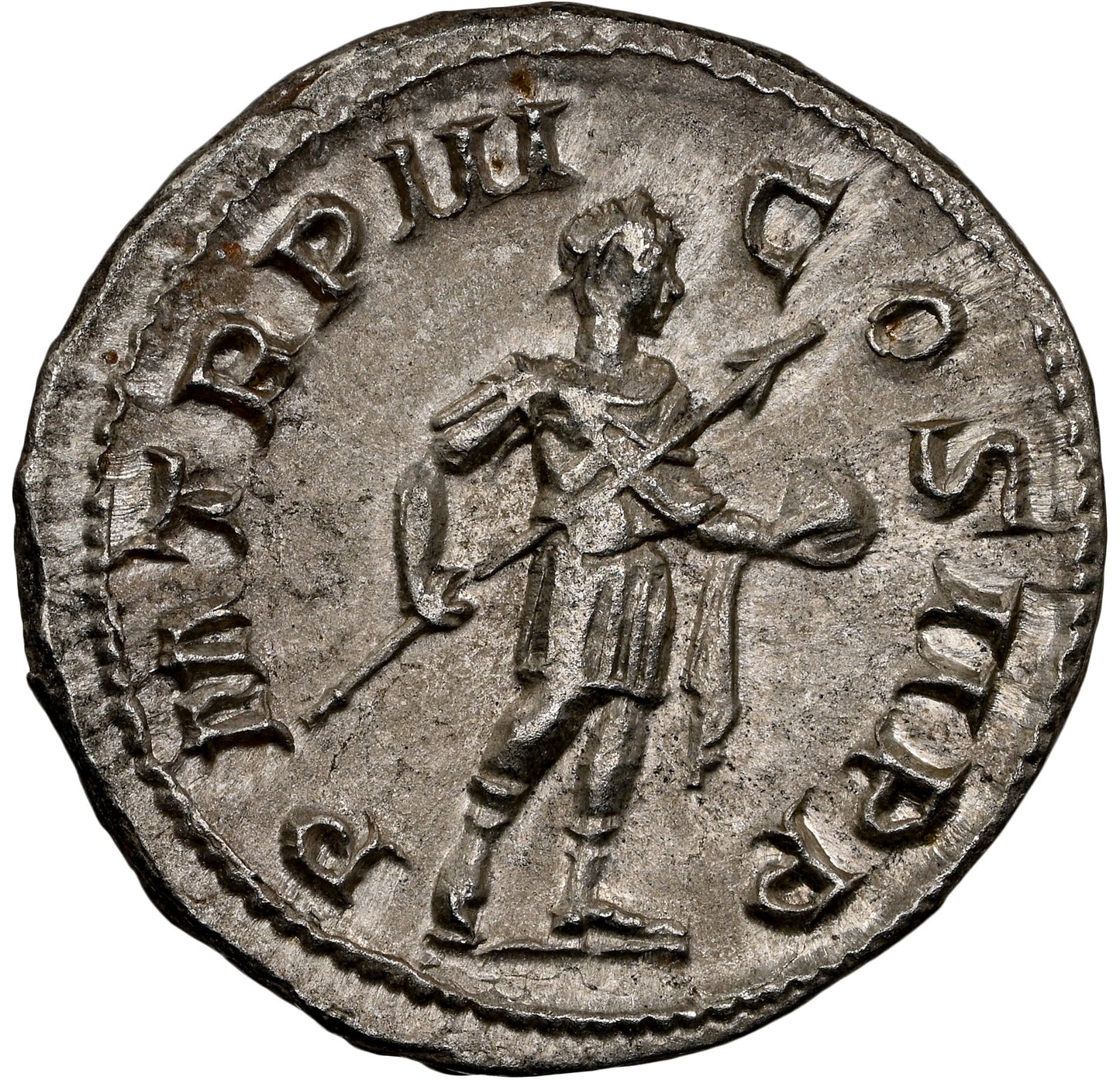 Roman Empire - Gordian III - Silver Denarius - NGC Ch AU