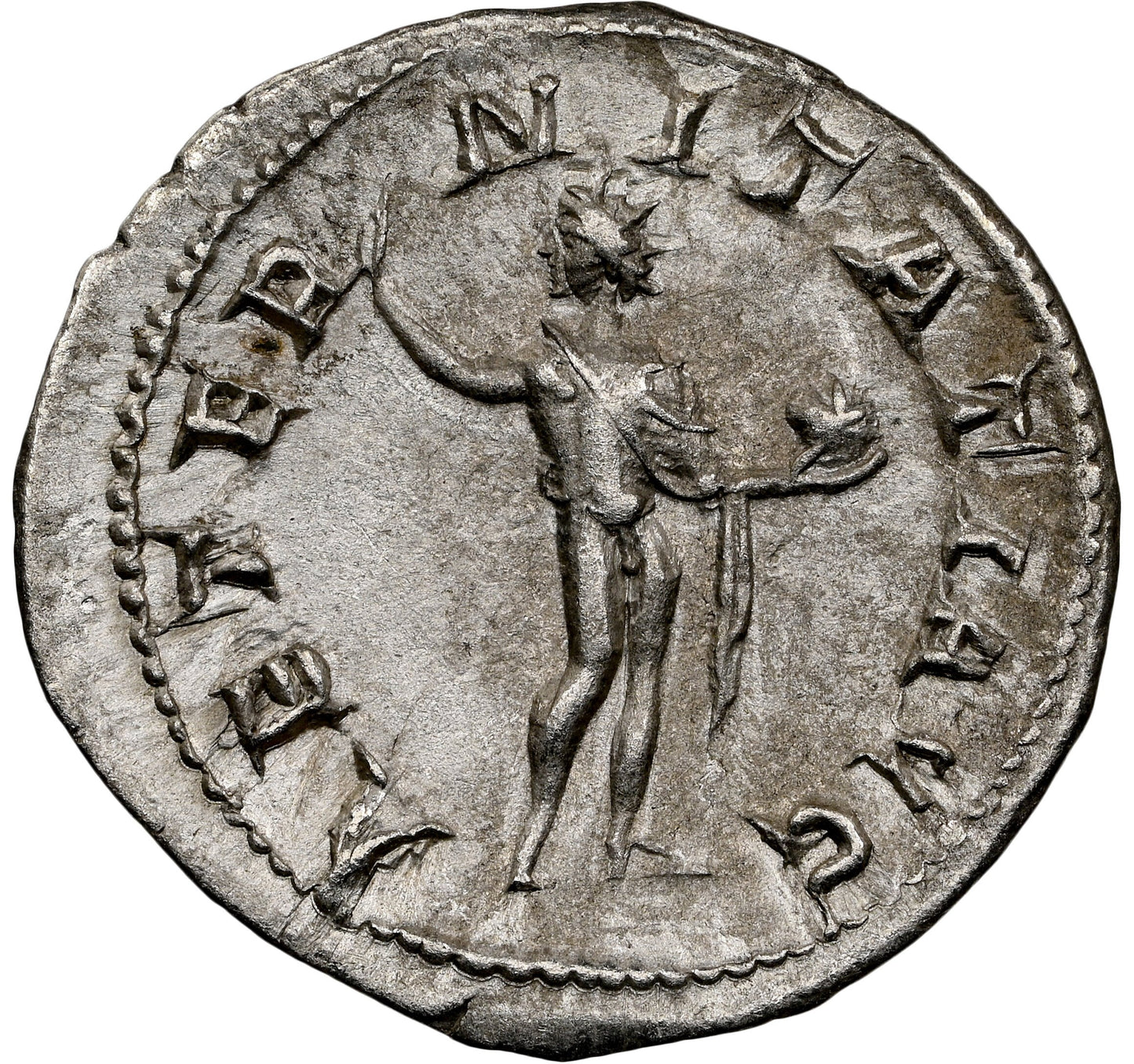 Roman Empire - Gordian III - Silver Denarius - NGC Ch AU