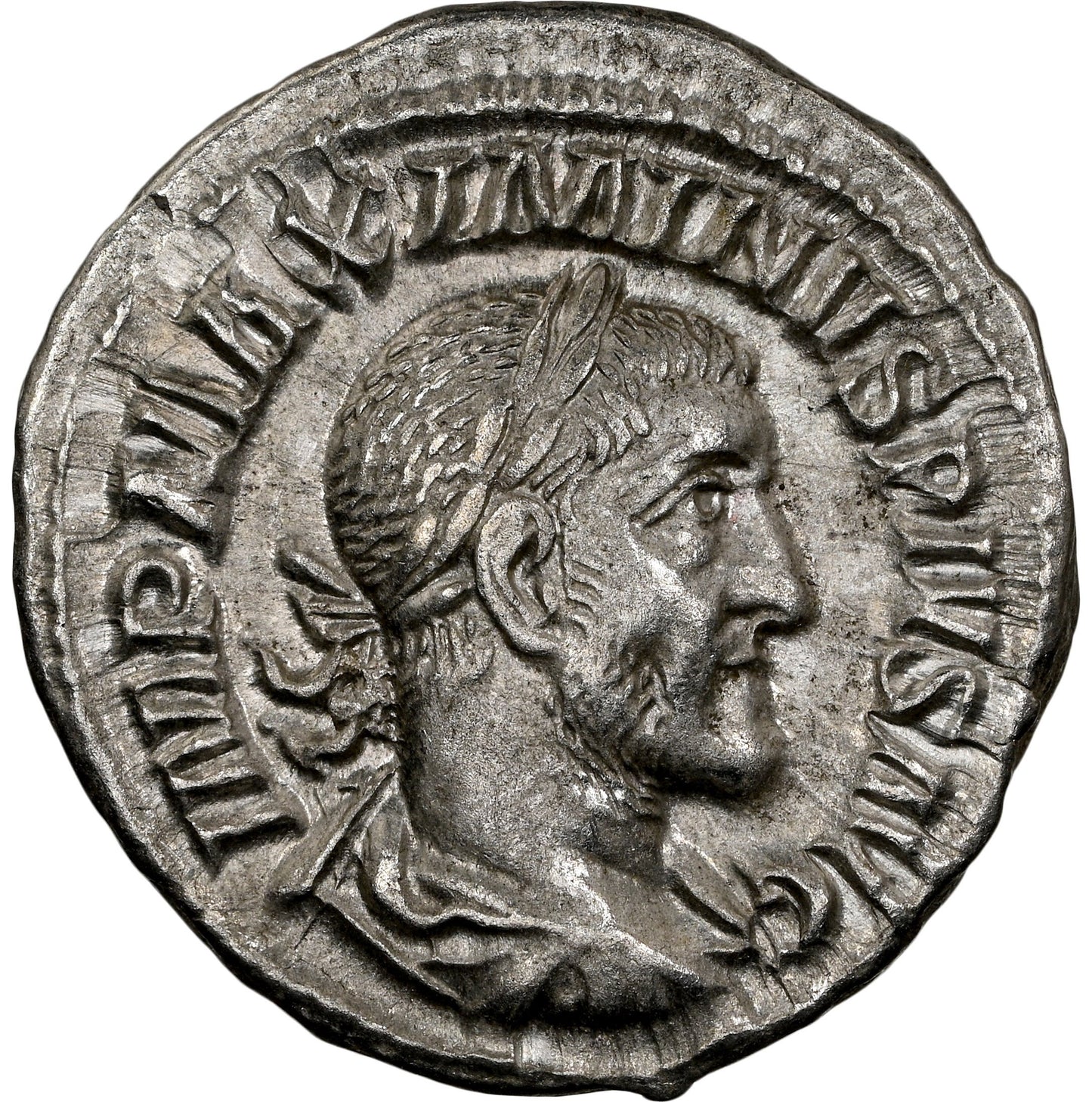 Roman Empire - Maximinus I - Silver Denarius - NGC AU
