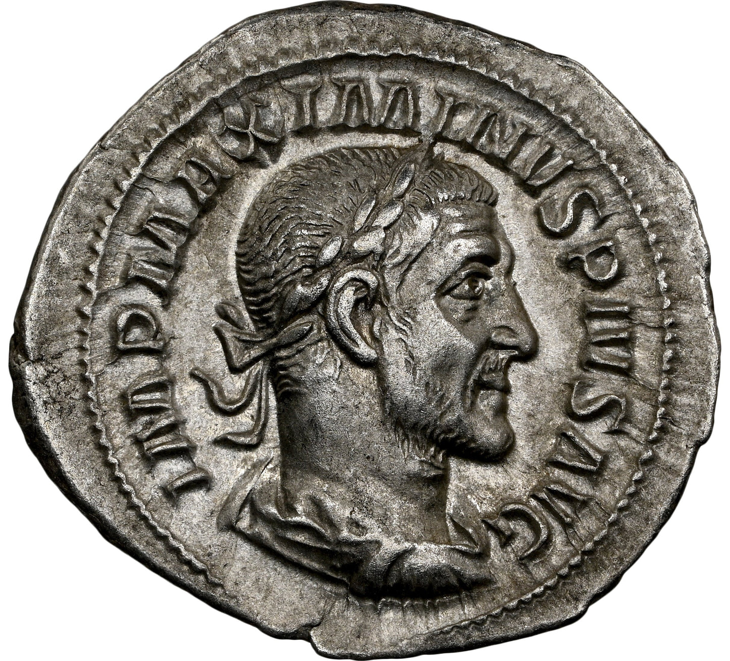 Roman Empire - Maximinus I - Silver Denarius - NGC AU