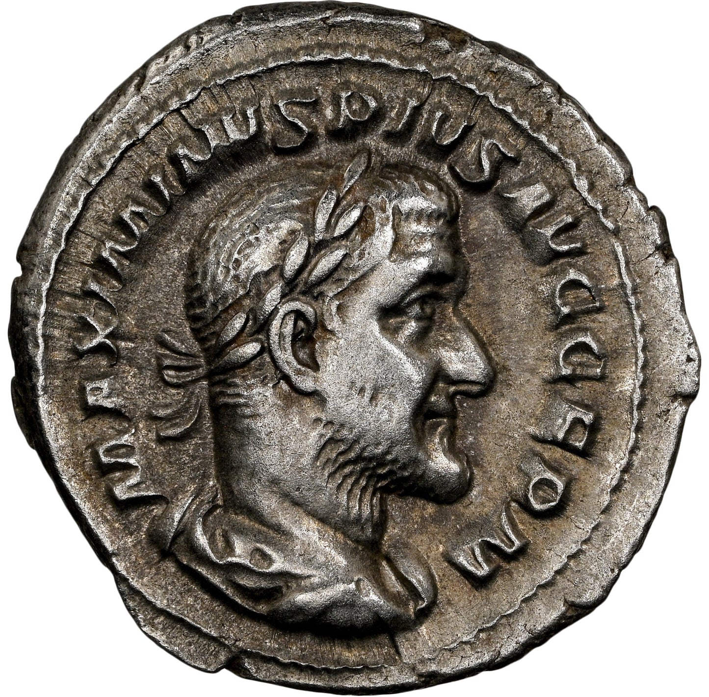 Roman Empire - Maximinus I - Silver Denarius - NGC Ch XF