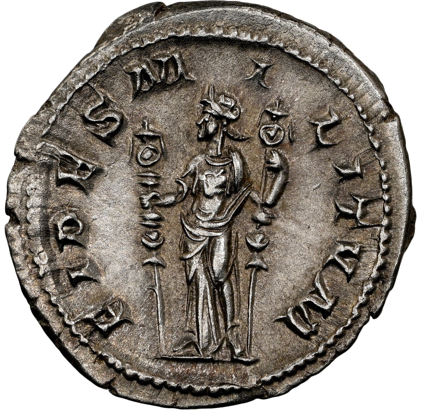 Roman Empire - Maximinus I - Silver Denarius - NGC Ch XF