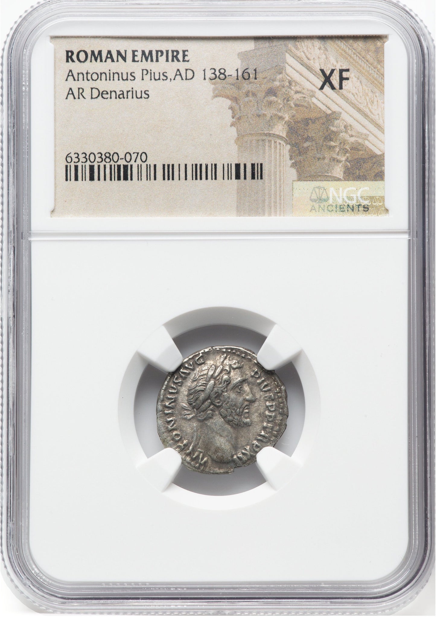 Roman Empire - Antoninus Pius - Silver Denarius - NGC XF - RIC:175