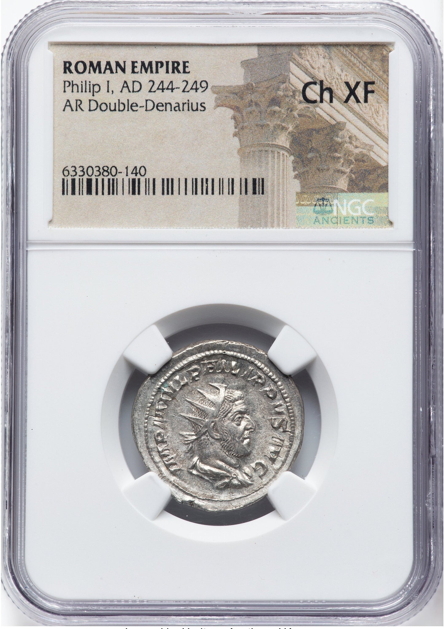 Roman Empire - Philip I - Silver Double-Denarius - NGC Ch XF - RIC:27b