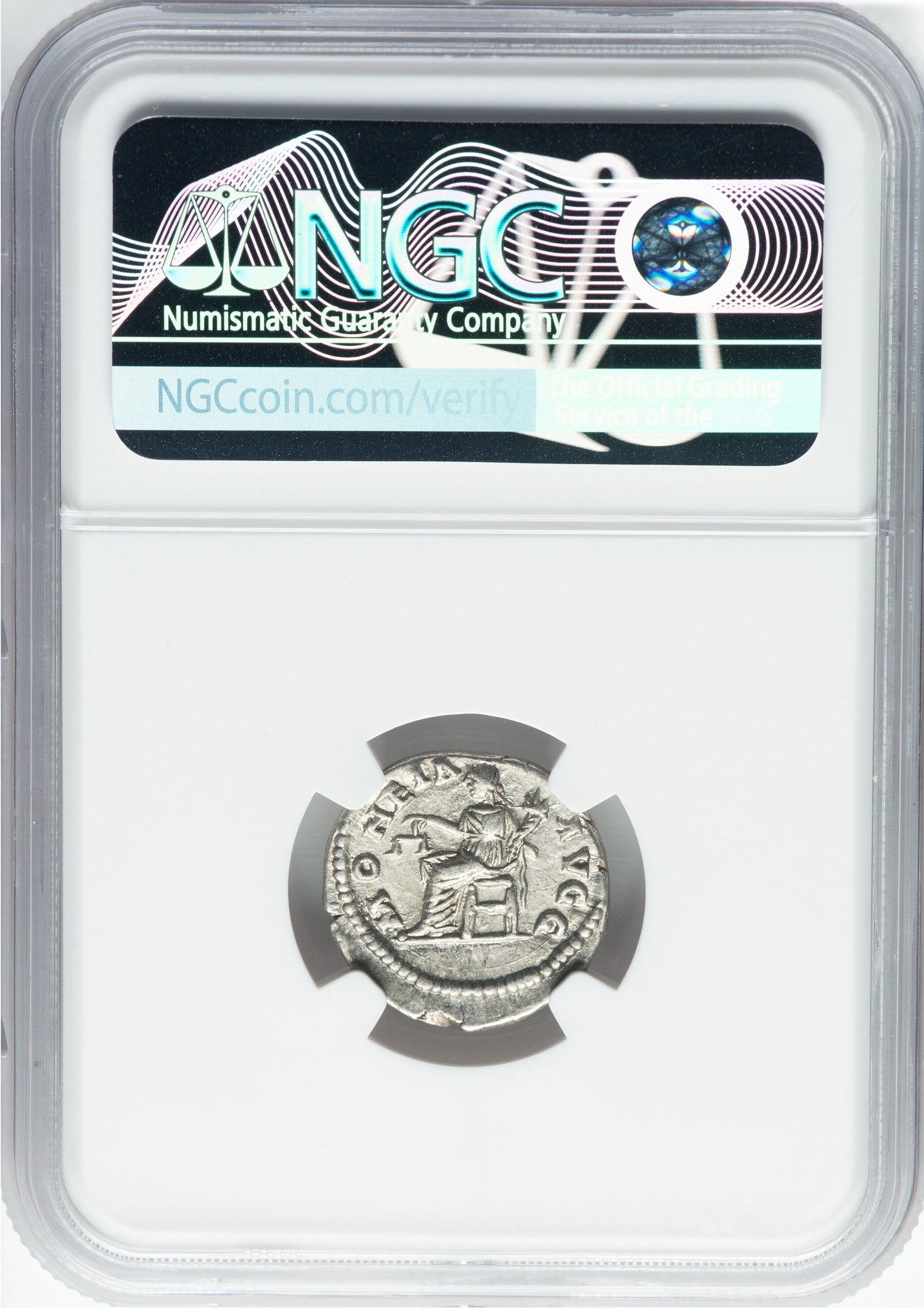 Roman Empire - Septimius Severus - Silver Denarius - NGC AU - RIC:510a