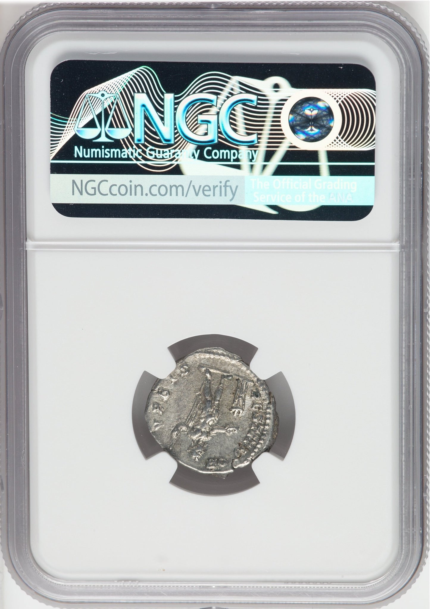Roman Empire - Septimius Severus - Silver Denarius - NGC AU - RIC:167a