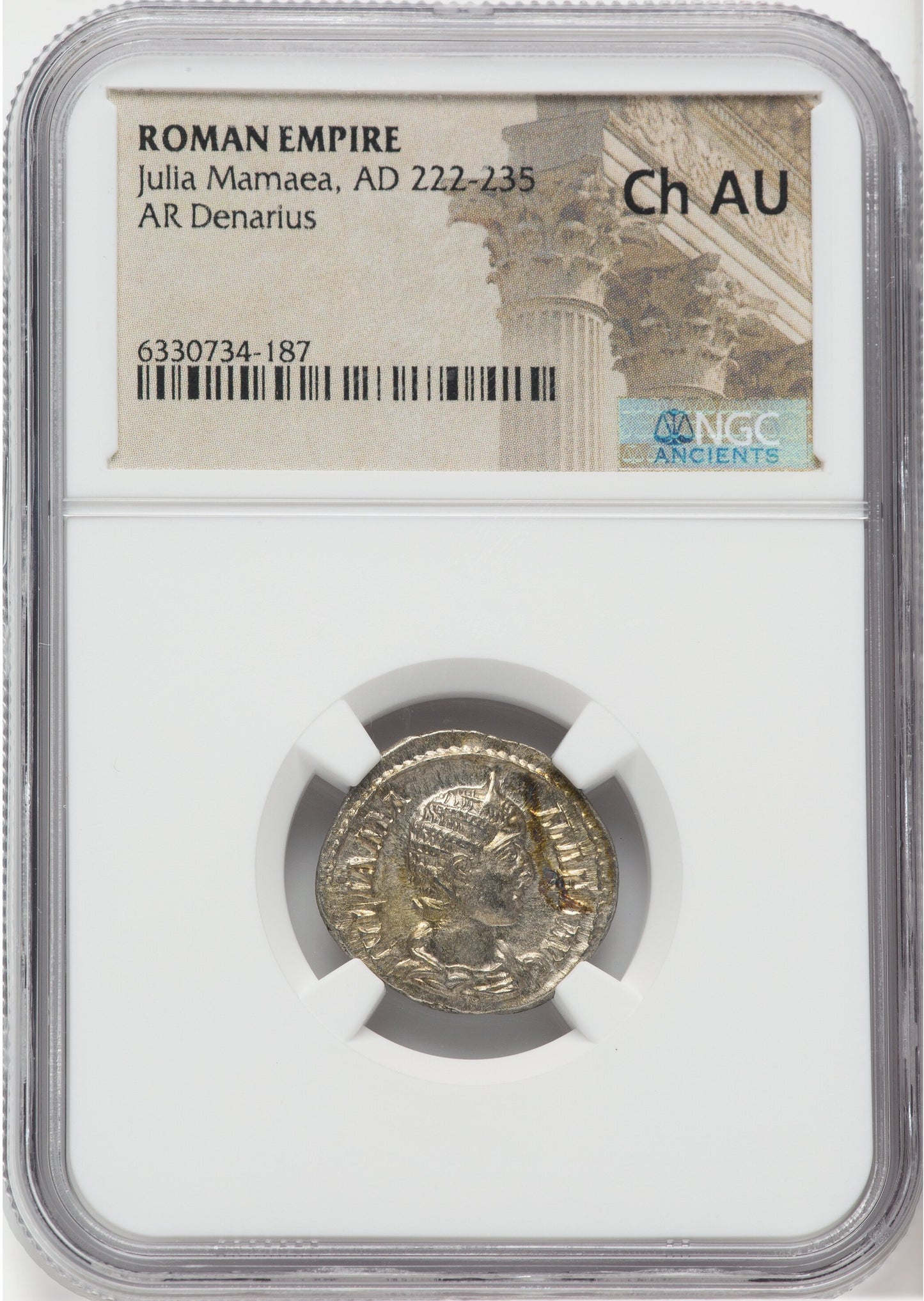 Roman Empire - Julia Mamaea - Silver Denarius - NGC Ch AU - RIC:360