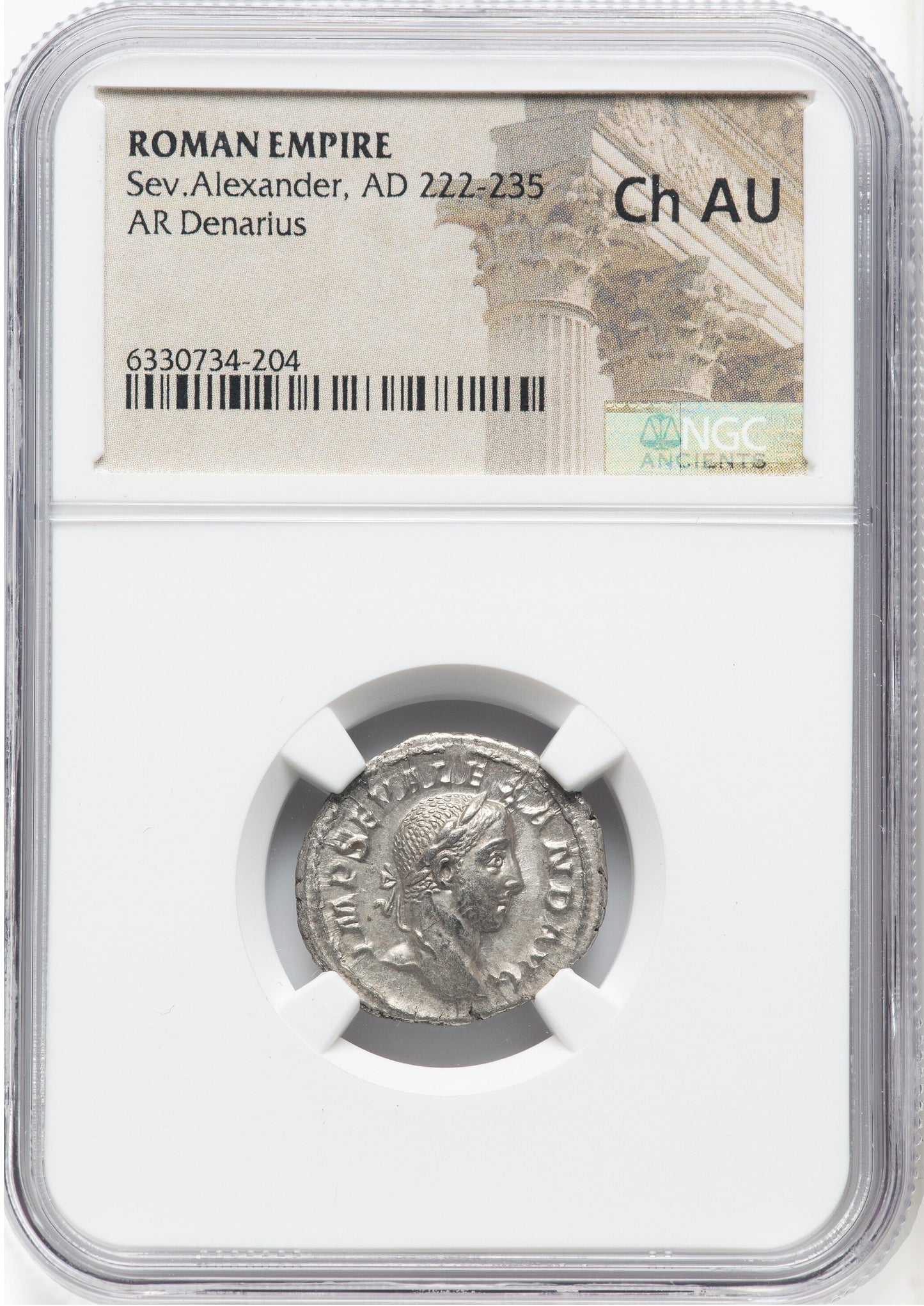 Roman Empire - Severus Alexander - Silver Denarius - NGC Ch AU - RIC:225