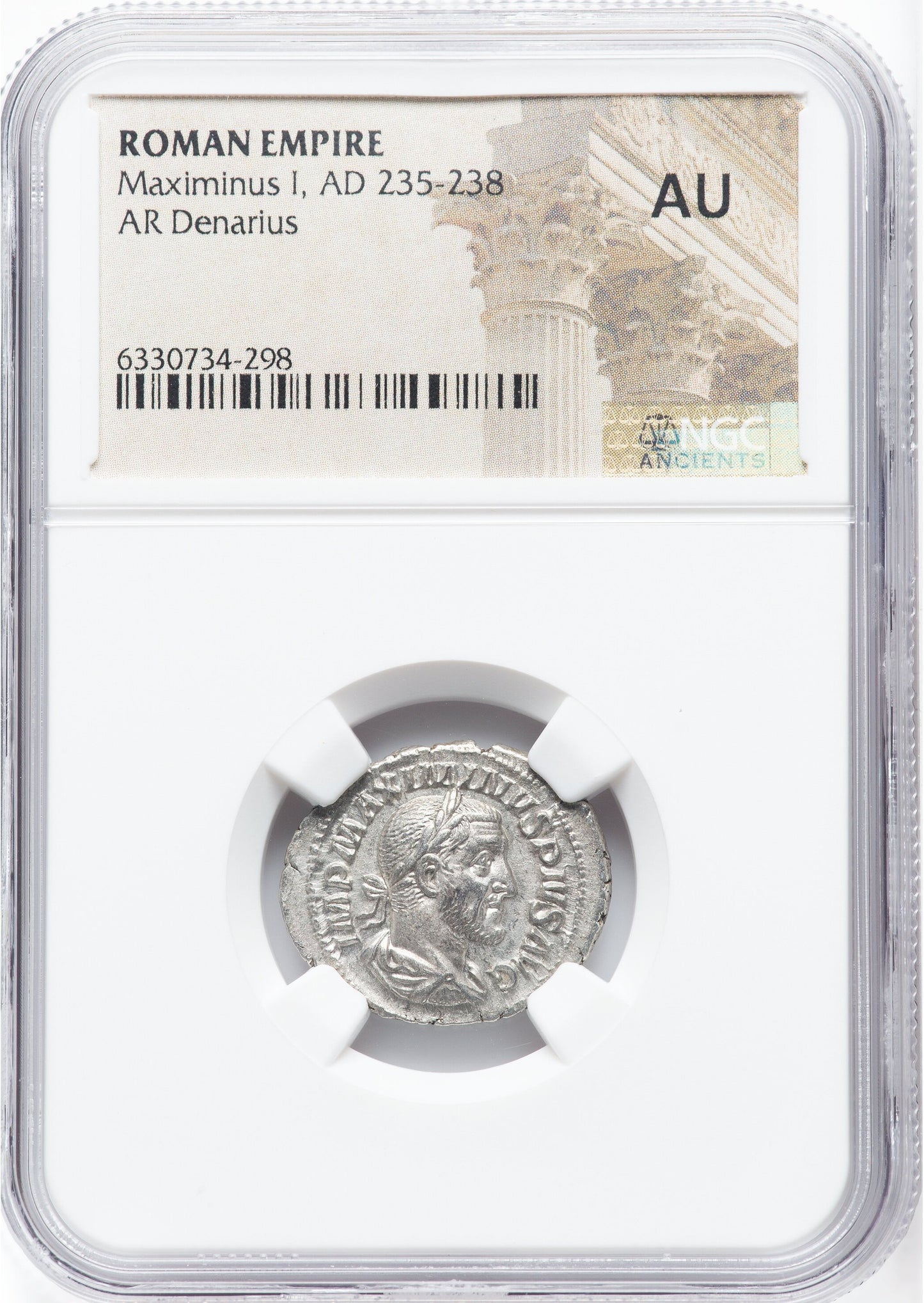 Roman Empire - Maximinus I - Silver Denarius - NGC AU - RIC:14