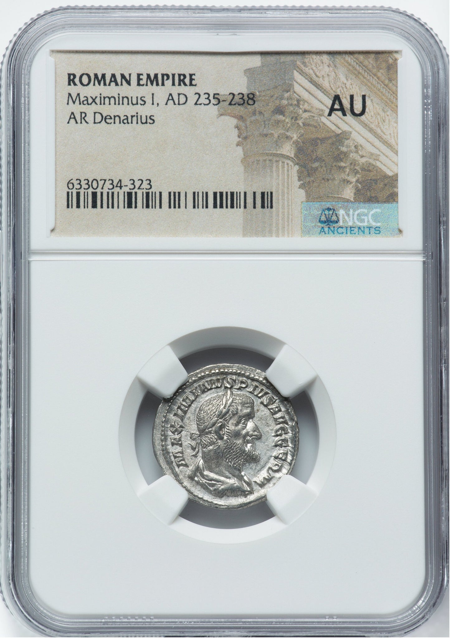 Roman Empire - Maximinus I - Silver Denarius - NGC AU