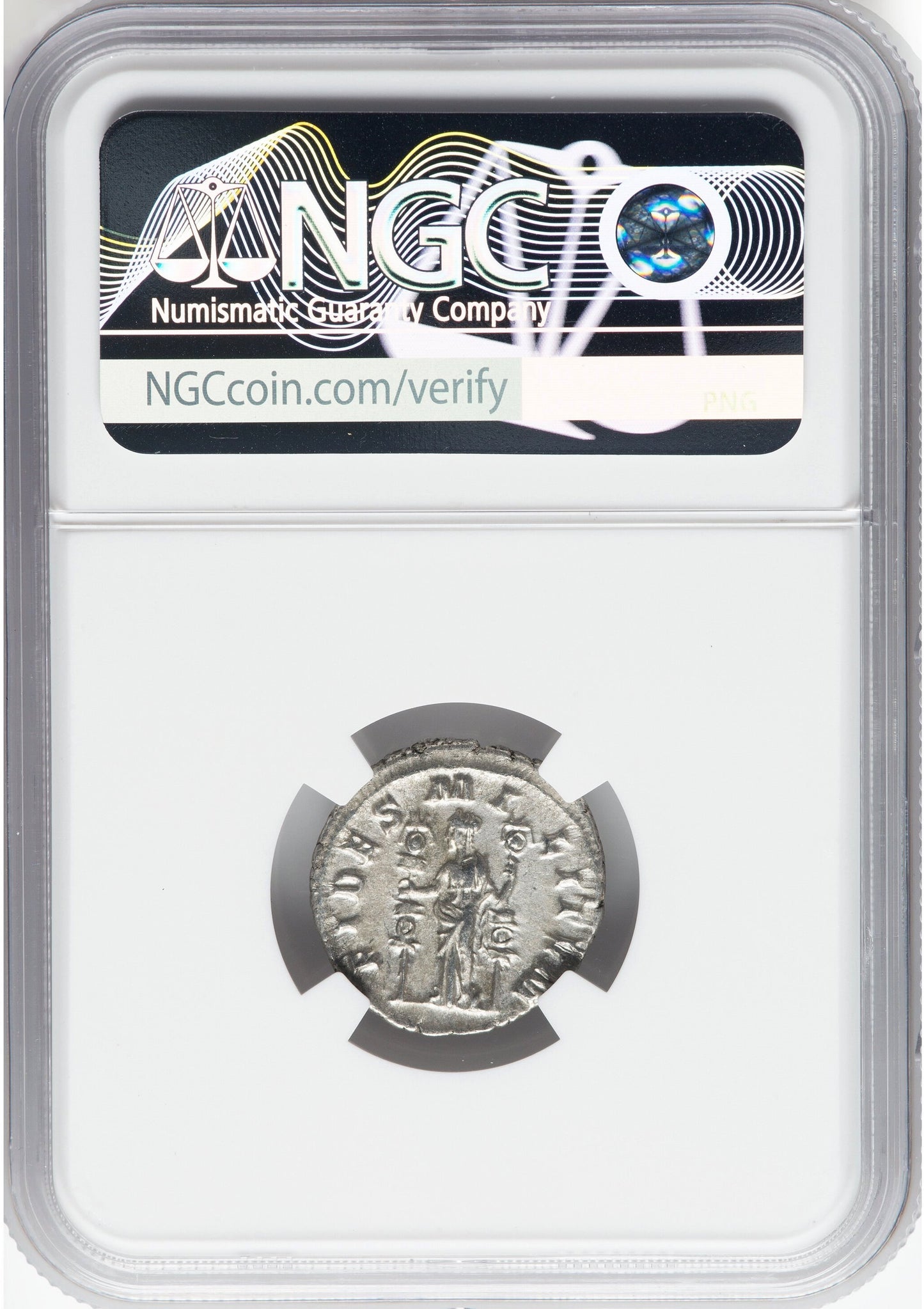 Roman Empire - Maximinus I - Silver Denarius - NGC Ch XF