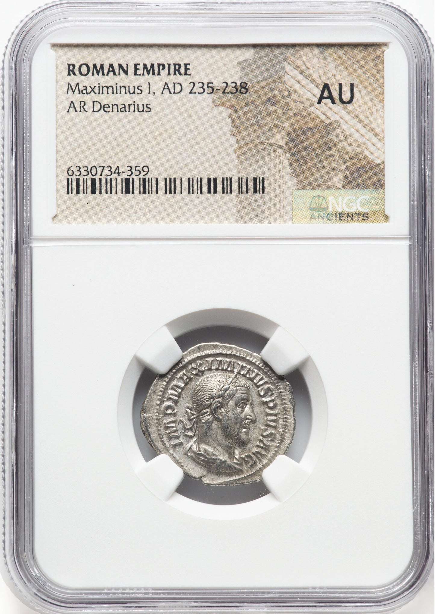 Roman Empire - Maximinus I - Silver Denarius - NGC AU