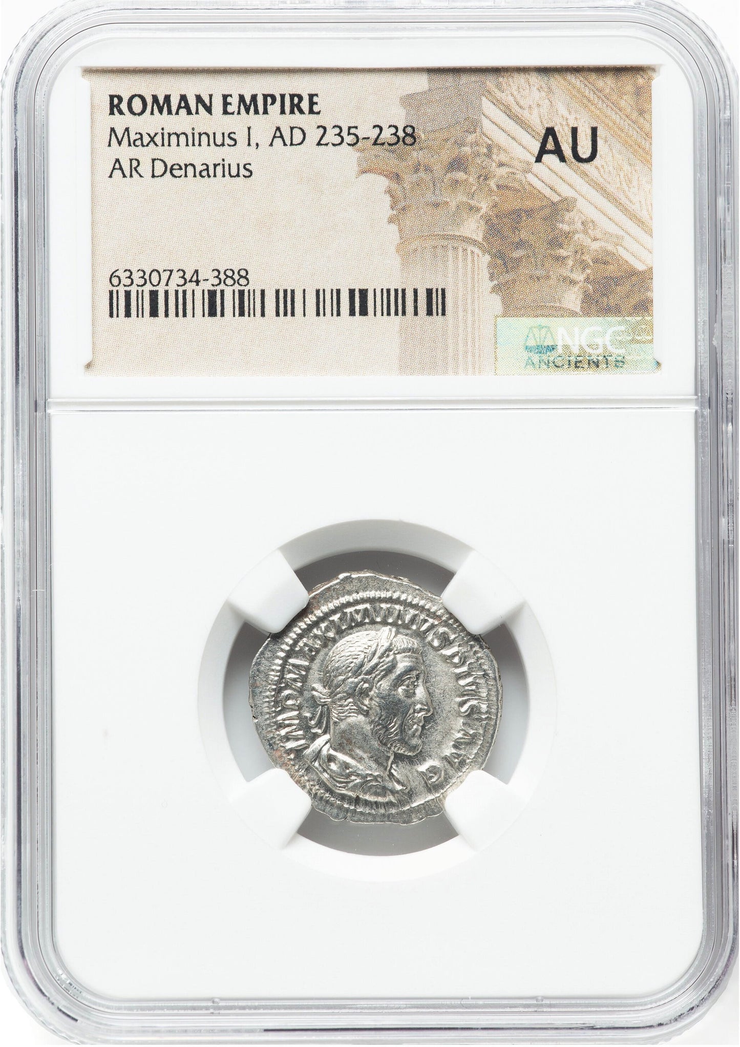 Roman Empire - Maximinus I - Silver Denarius - NGC AU