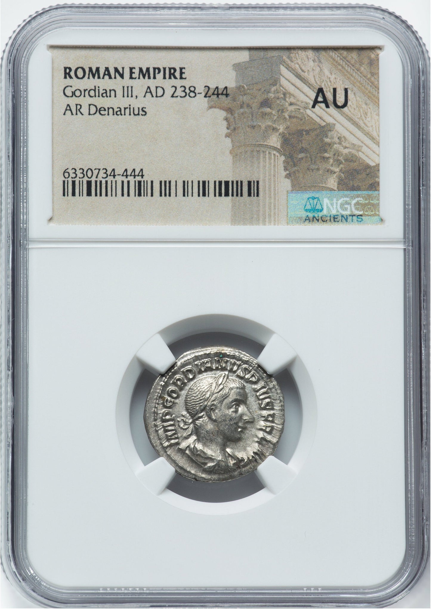 Roman Empire - Gordian III - Silver Denarius - NGC AU