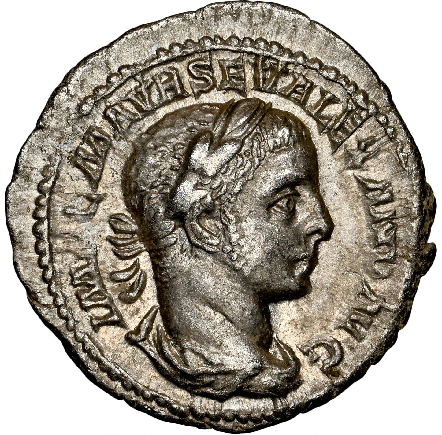 Roman Empire - Severus Alexander - Silver Denarius - NGC AU - RIC:182c