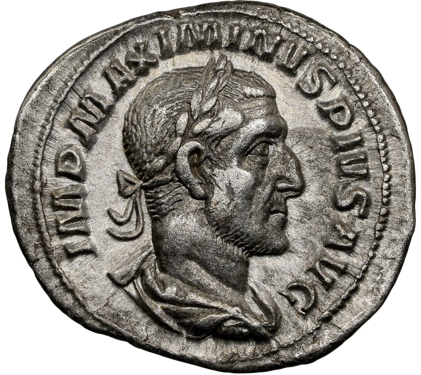 Roman Empire - Maximinus I - Silver Denarius - NGC Ch XF