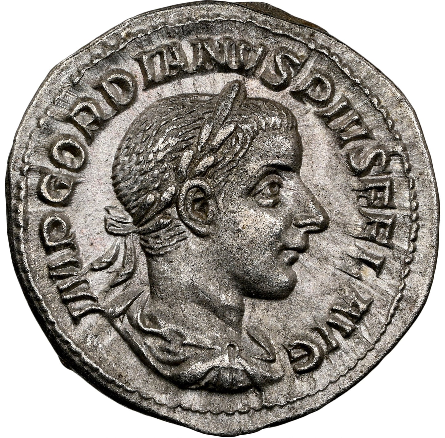 Roman Empire - Gordian III - Silver Denarius - NGC AU