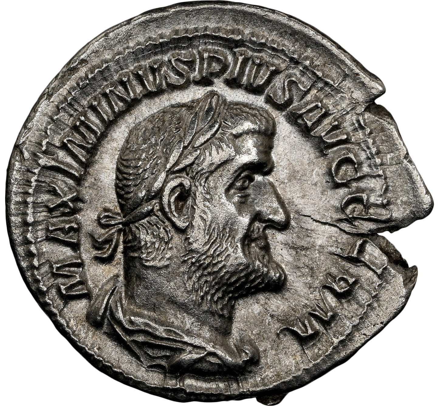 Roman Empire - Maximinus I - Silver Denarius - NGC Ch XF