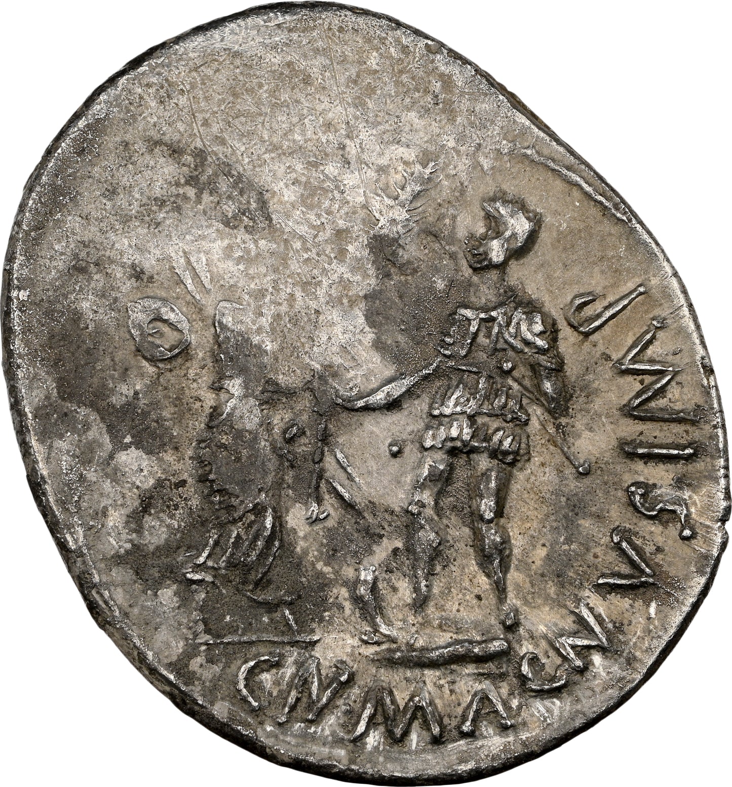 Roman Imperatorial - Pompey Junior - Silver Denarius - NGC XF - Crawf. 469/1a