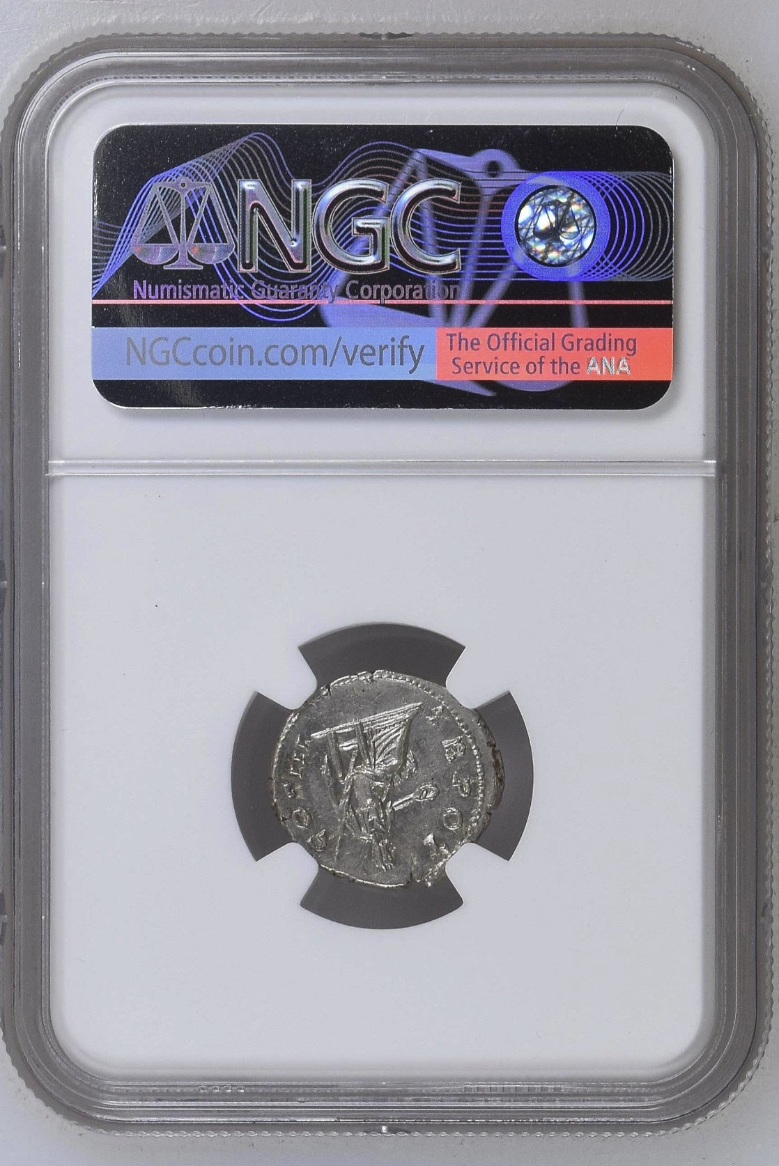 Roman Empire - Antoninus Pius - Silver Denarius - NGC Ch AU - RIC:84