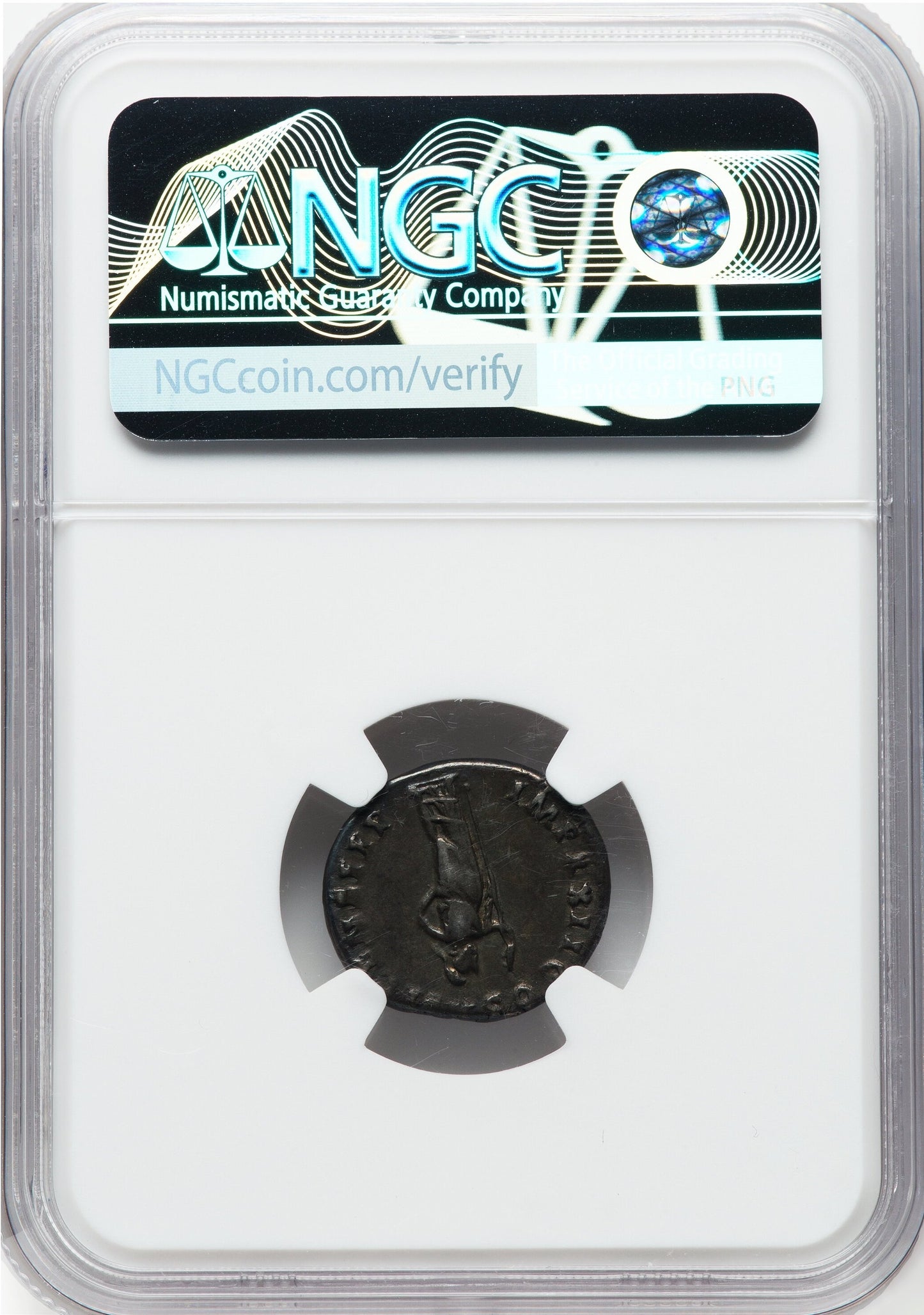 Roman Empire - Domitian - Silver Denarius - NGC Ch VF - RIC:742