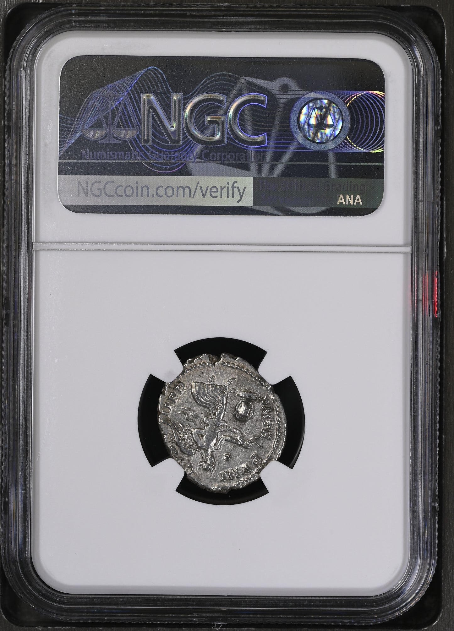 Roman Empire - Septimius Severus - Silver Denarius - NGC AU - RIC:152