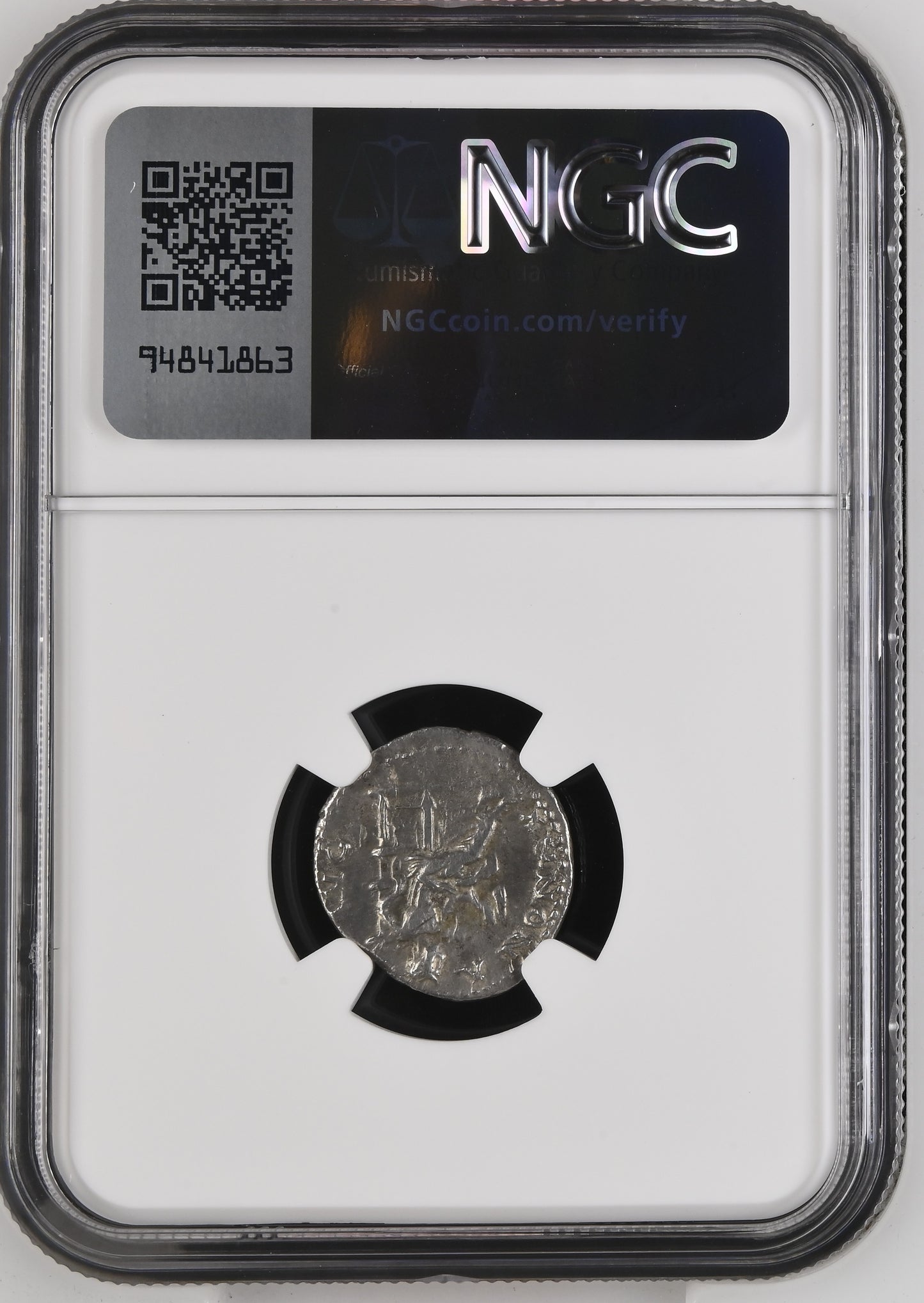 Roman Empire - Titus - Silver Denarius - NGC Ch VF - RIC:972