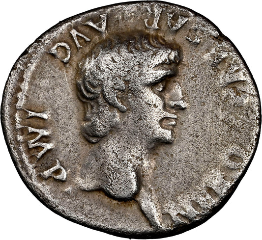 Roman Empire - Nero - Silver Denarius - NGC Ch F - RIC:26
