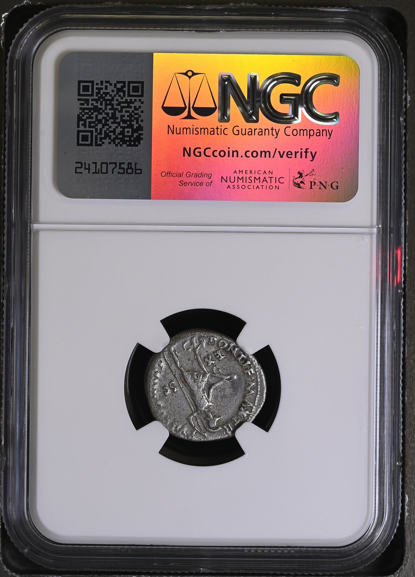 Roman Empire - Nero - Silver Denarius - NGC Ch F - RIC:26