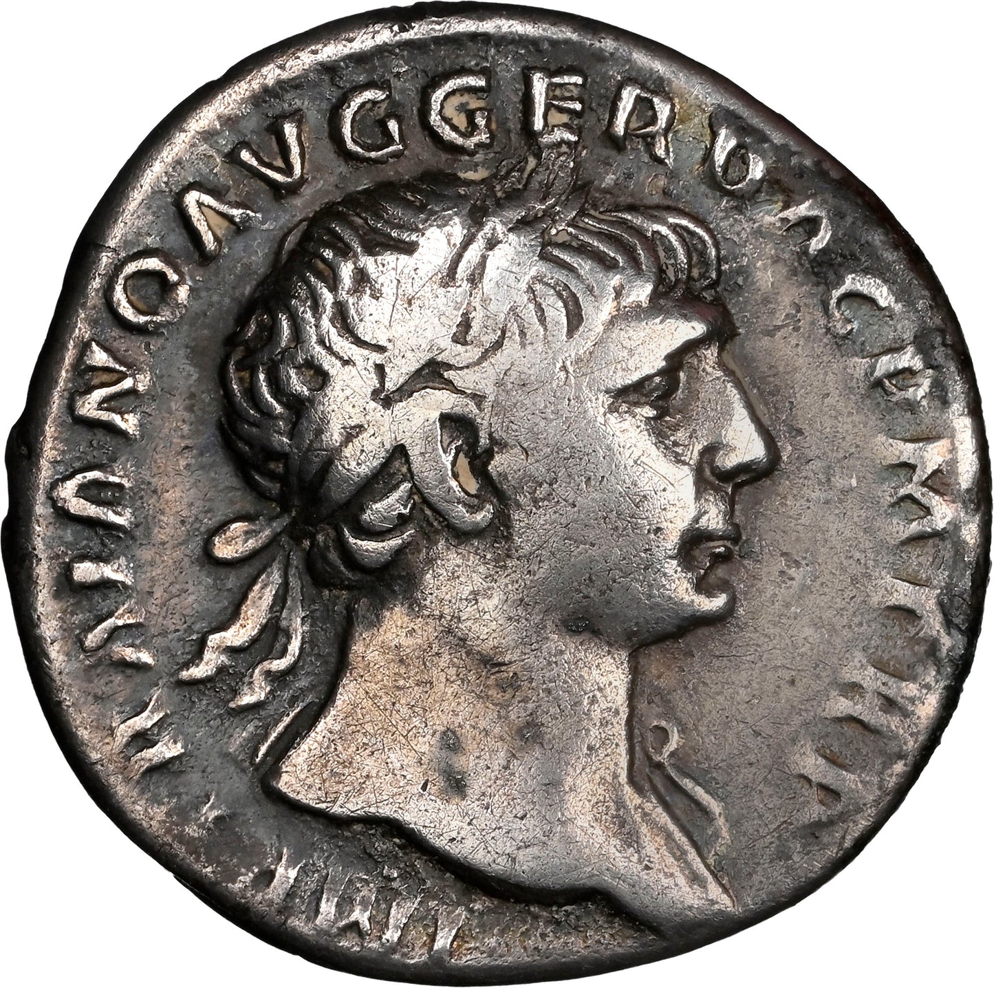 Roman Empire - Trajan - Silver Denarius - NGC Ch F - Sear:3136