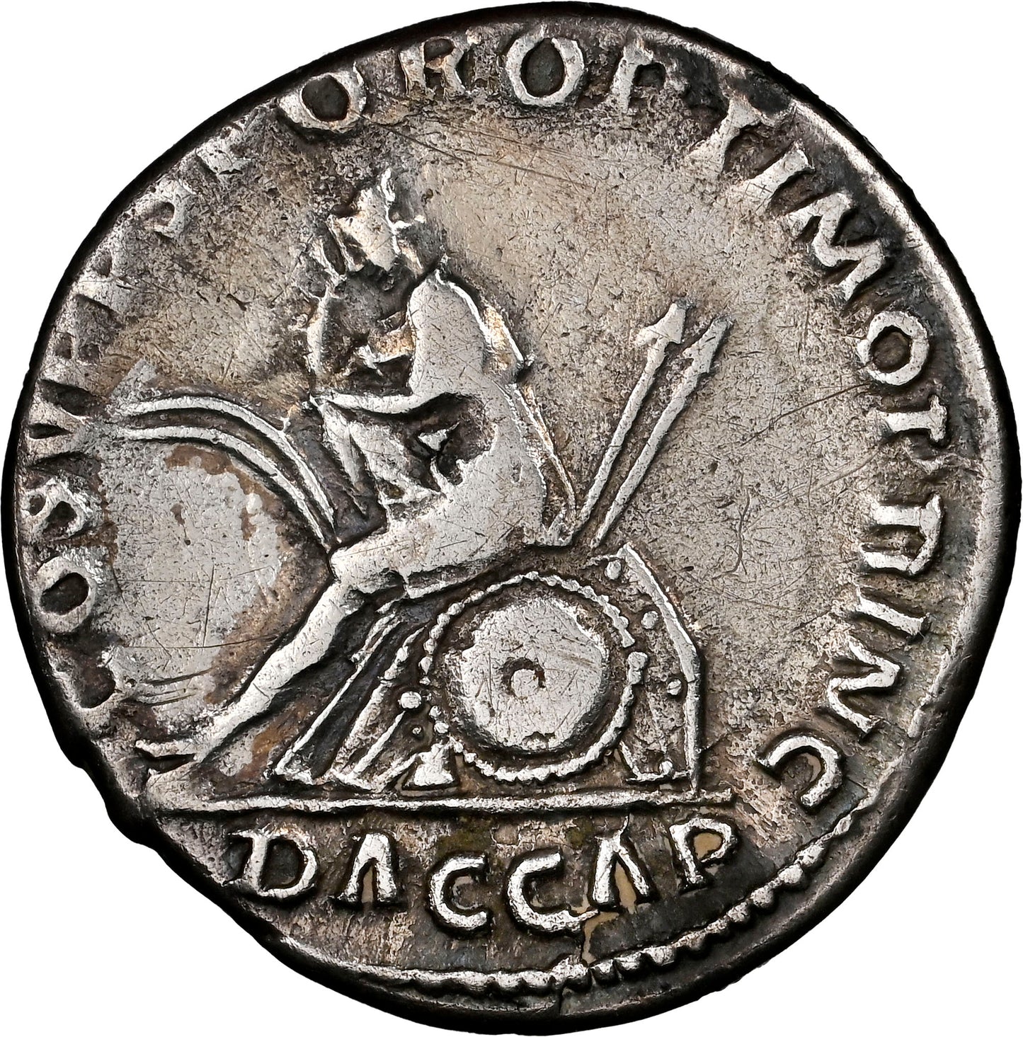 Roman Empire - Trajan - Silver Denarius - NGC Ch F - Sear:3136