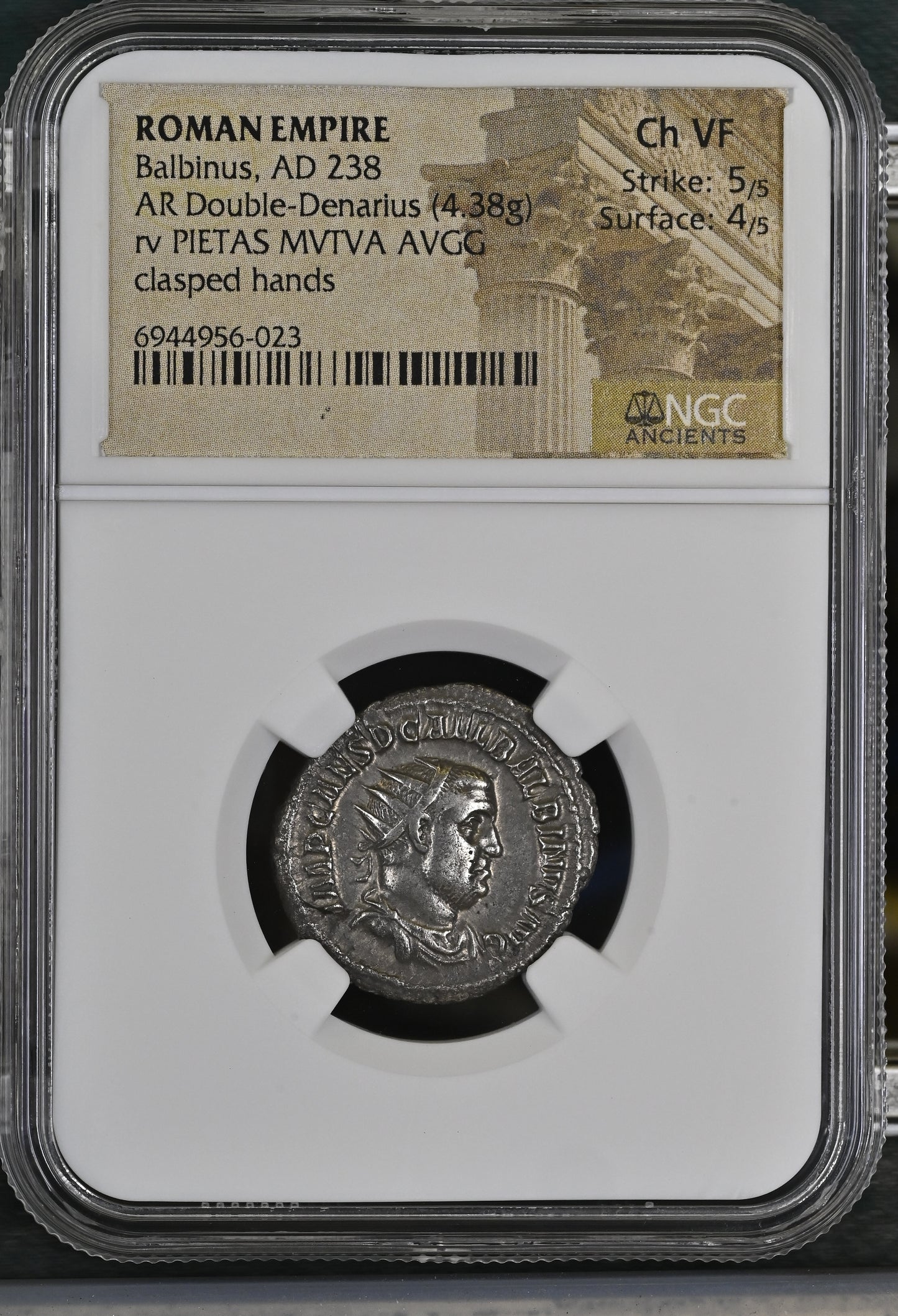 Roman Empire - Balbinus - Silver Double-Denarius - NGC Ch VF - RIC:125c
