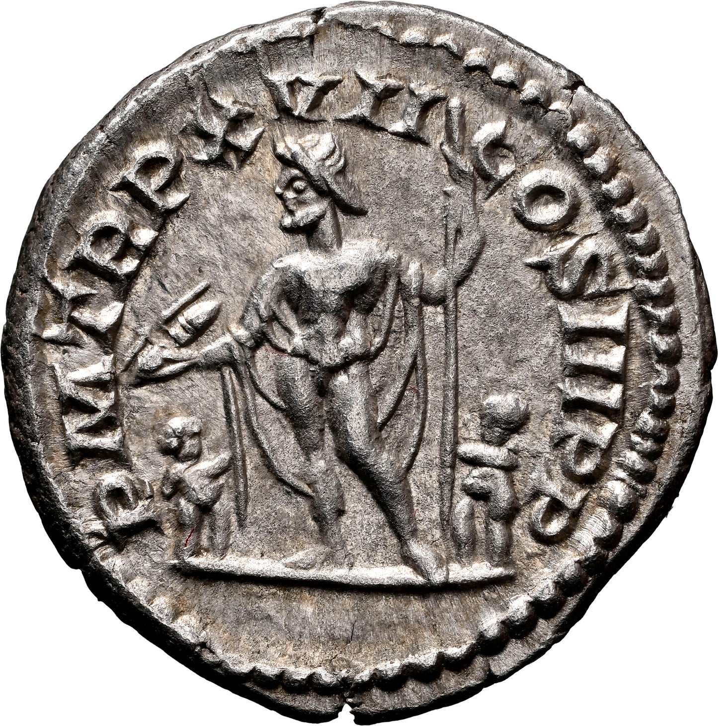 Roman Empire - Septimius Severus - Silver Denarius - NGC AU - RIC:226