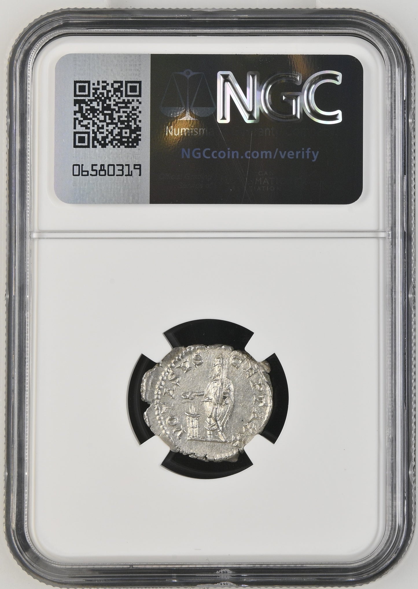Roman Empire - Septimius Severus - Silver Denarius - NGC Ch AU - RIC:226