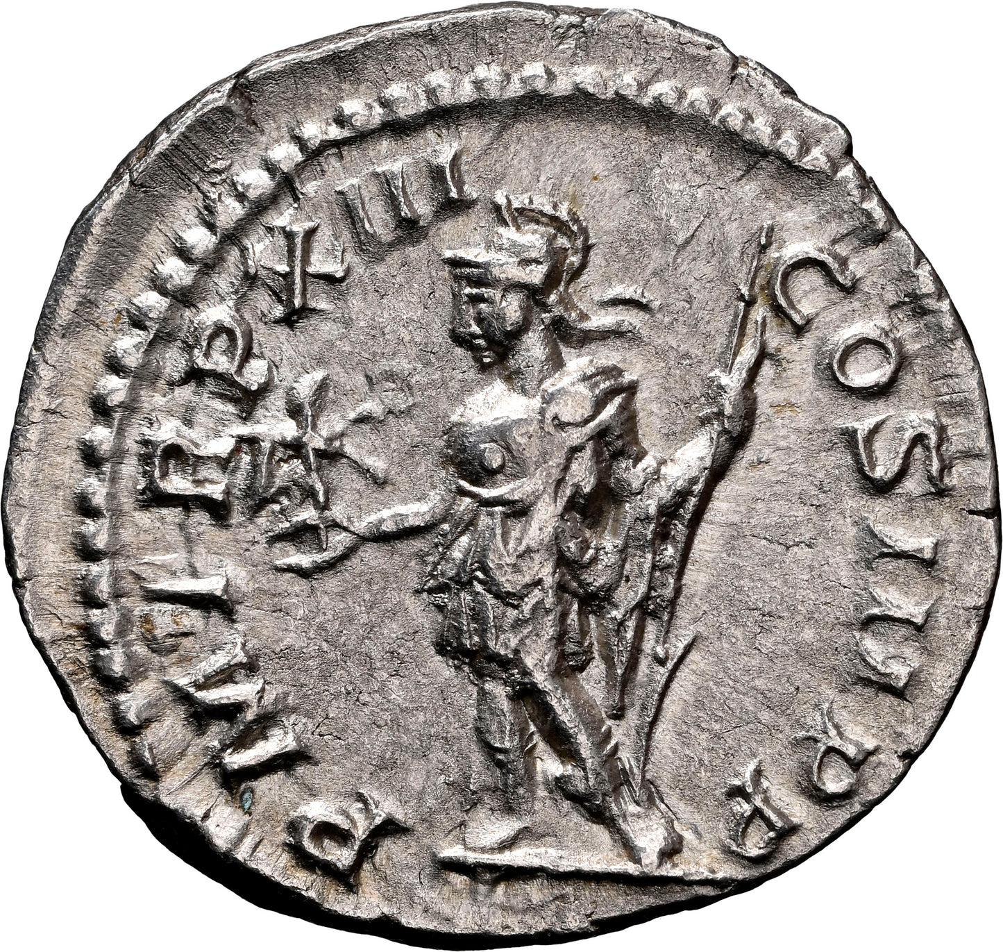 Roman Empire - Septimius Severus - Silver Denarius - NGC Ch XF - RIC:197