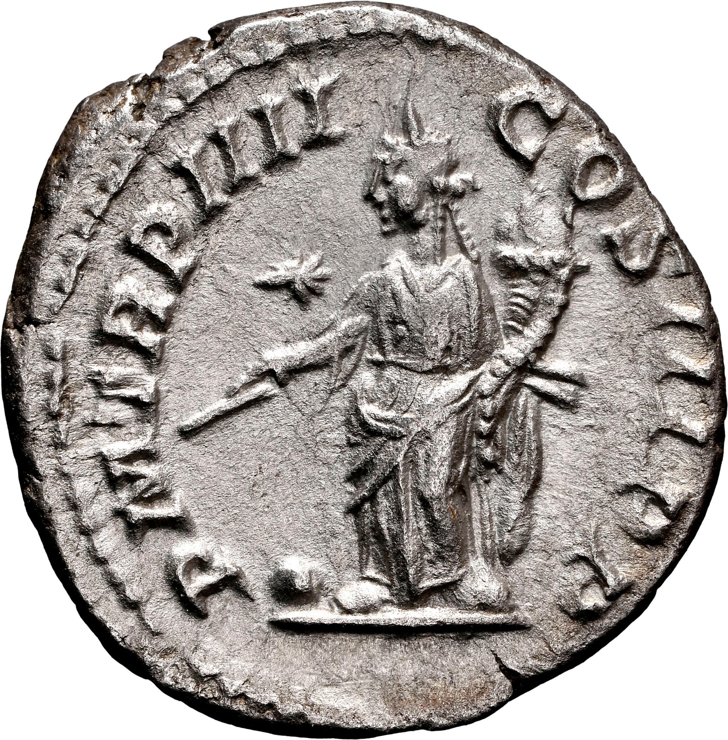 Roman Empire - Elagabalus - Silver Denarius - NGC AU - RIC:42