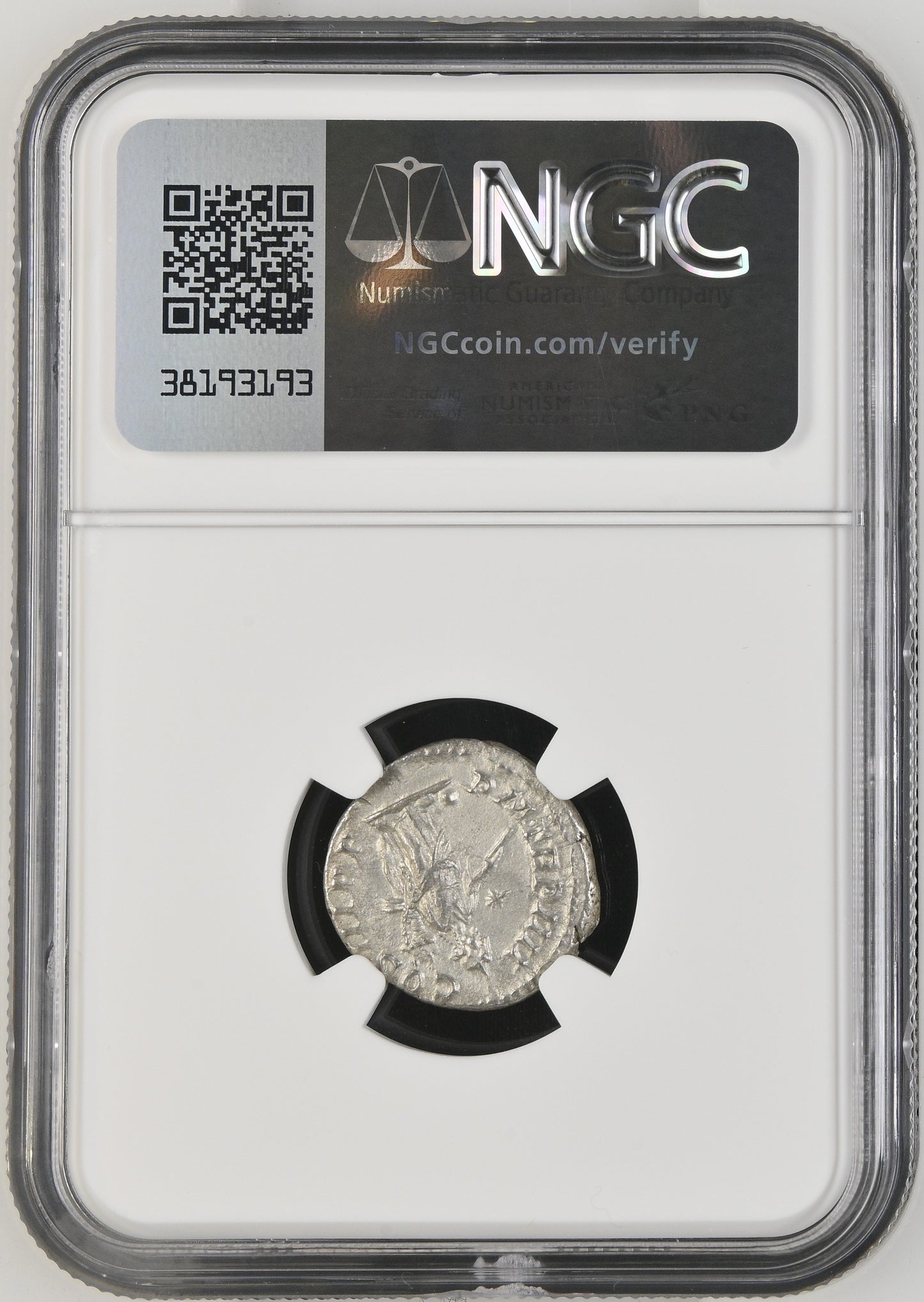 Roman Empire - Elagabalus - Silver Denarius - NGC AU - RIC:42