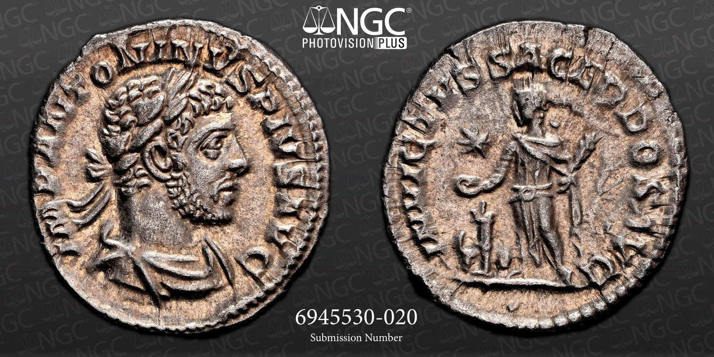 Roman Empire - Elagabalus - Silver Denarius - NGC MS - RIC:88