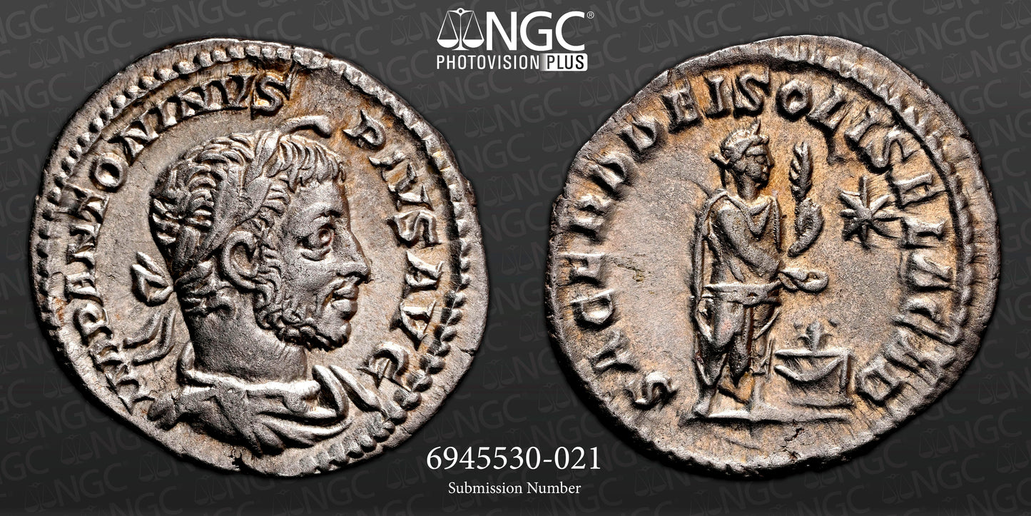 Roman Empire - Elagabalus - Silver Denarius - NGC AU - RIC:131