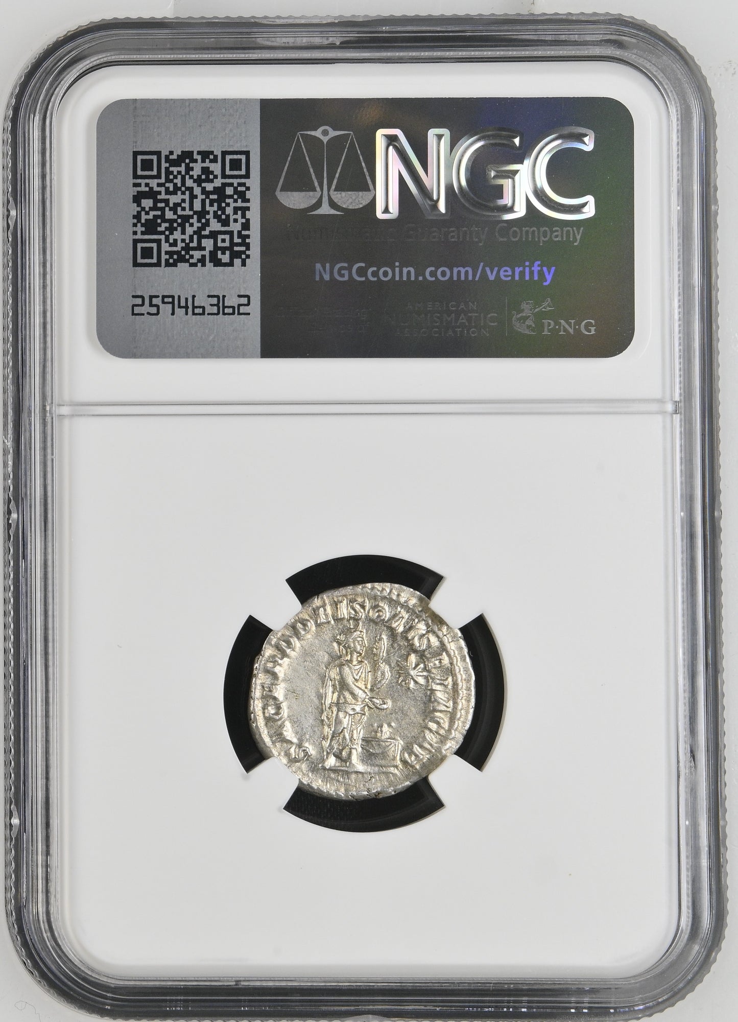 Roman Empire - Elagabalus - Silver Denarius - NGC AU - RIC:131