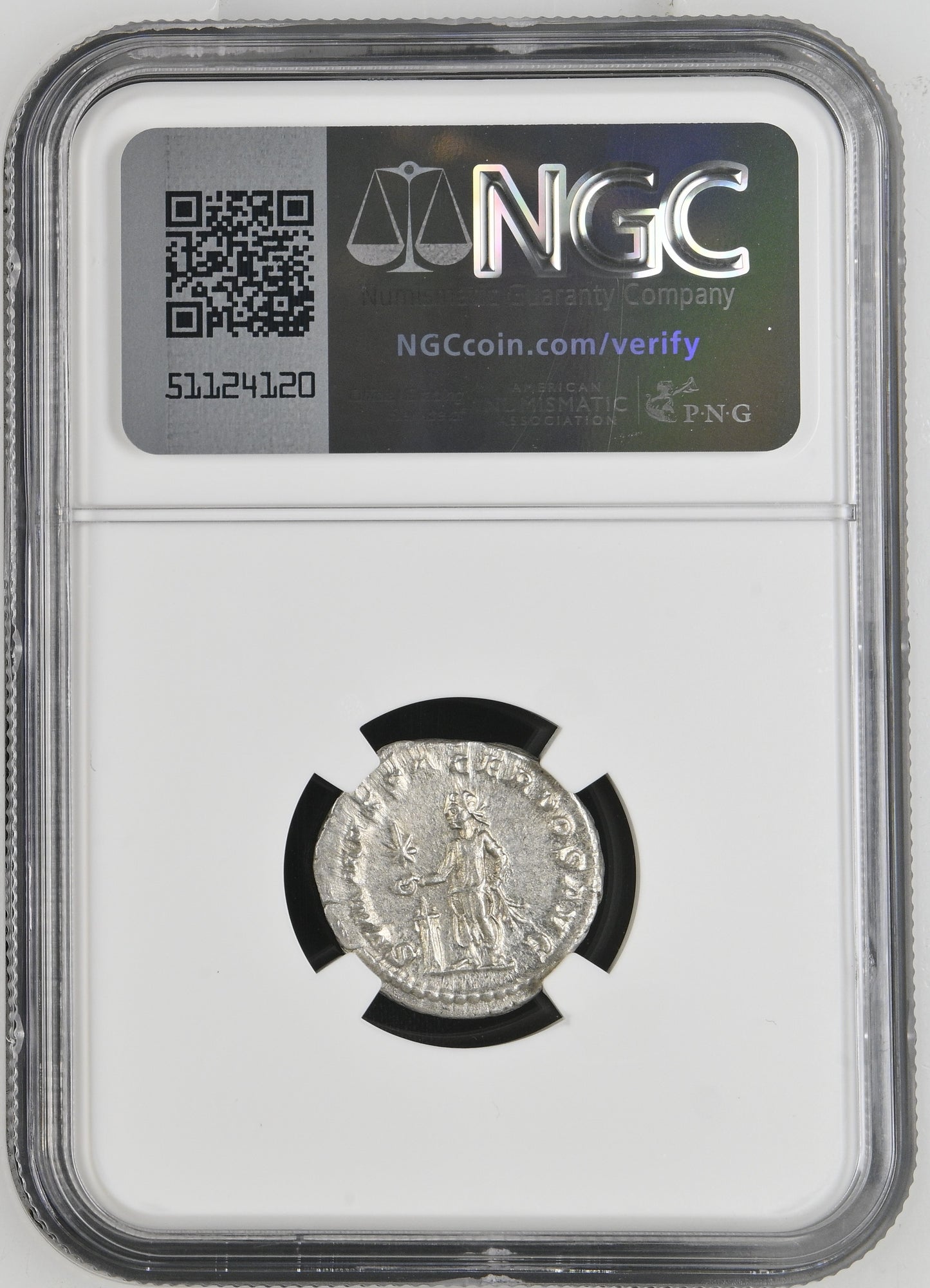Roman Empire - Elagabalus - Silver Denarius - NGC Ch AU - RIC:146