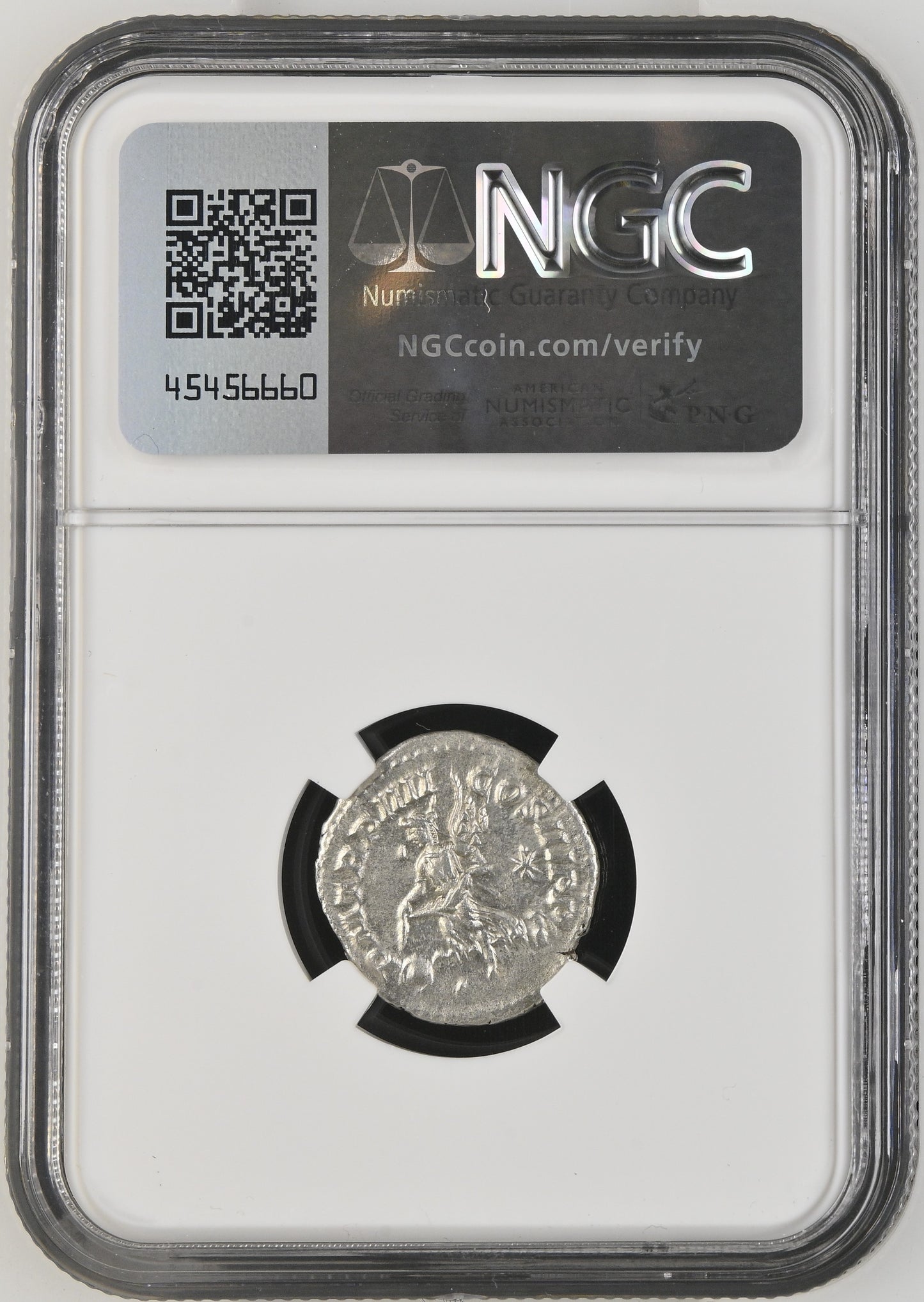 Roman Empire - Elagabalus - Silver Denarius - NGC Ch AU - RIC:45